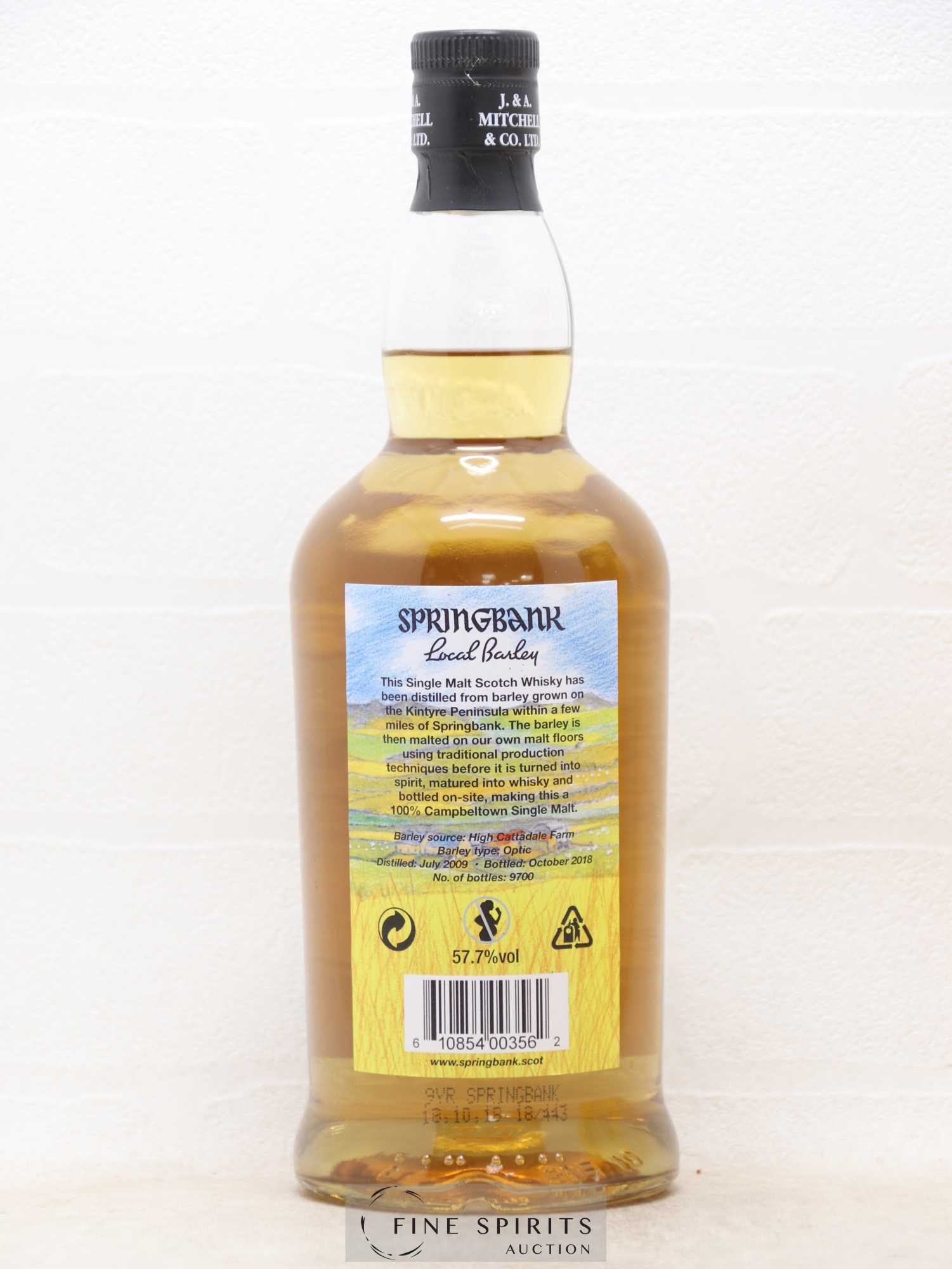 Springbank 9 years 2009 Of. Local Barley One of 9700 - bottled 2018 - Lot de 1 bouteille - 2