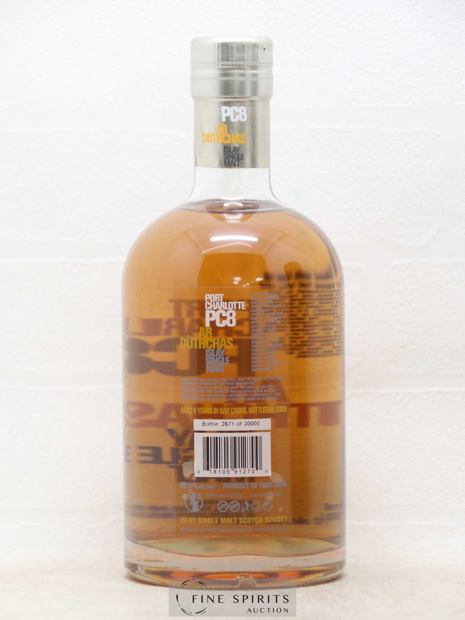 Port Charlotte 8 years Of. PC8 One of 30000 - bottled 2009 Ar Dùthchas - Lot of 1 bottle - 2