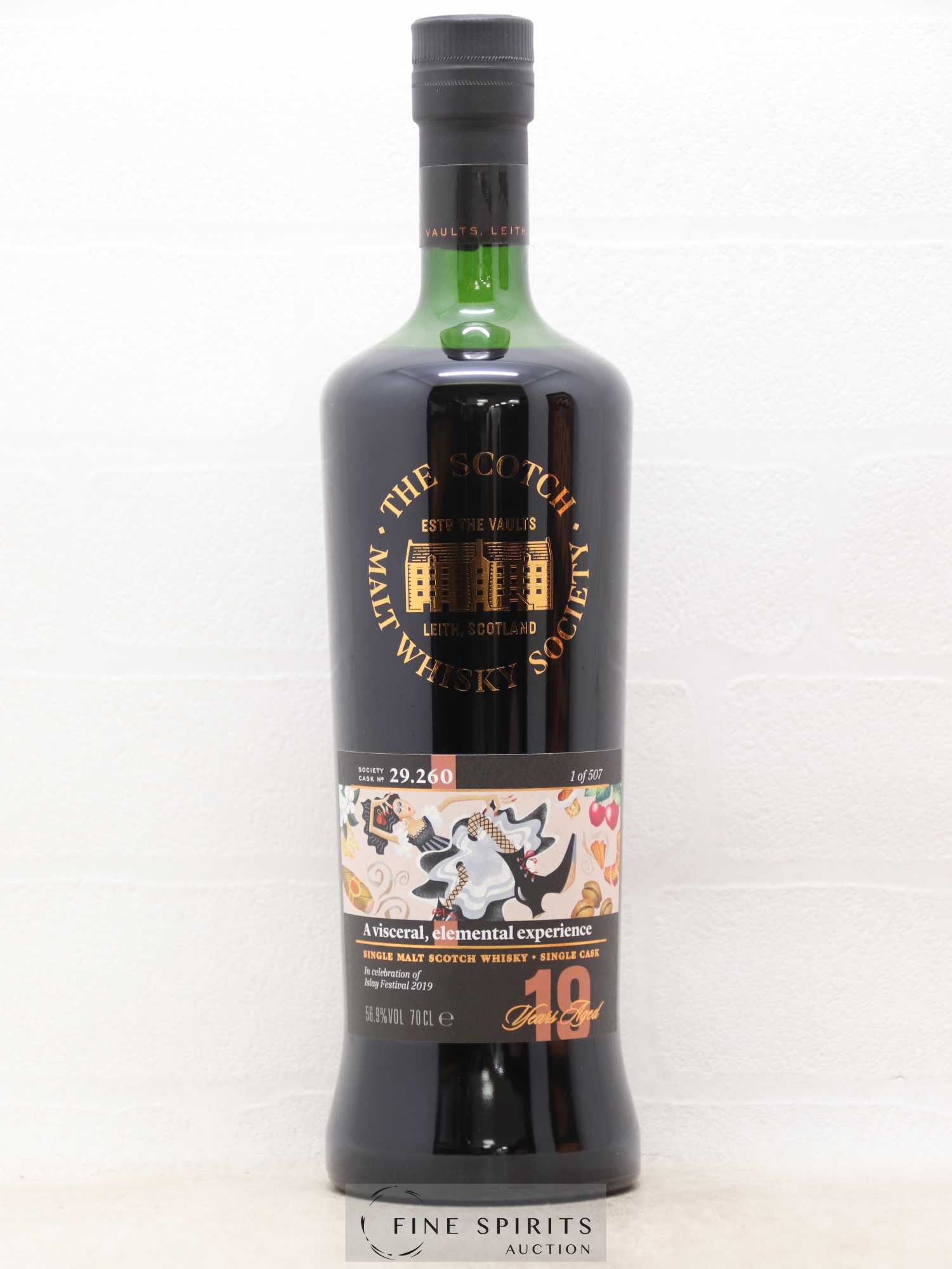 A Visceral, Elemental Experience 19 years The Scotch Malt Whisky Society Cask n°29.260 - One of 507 Islay Festival 2019 - Lot de 1 bouteille - 1