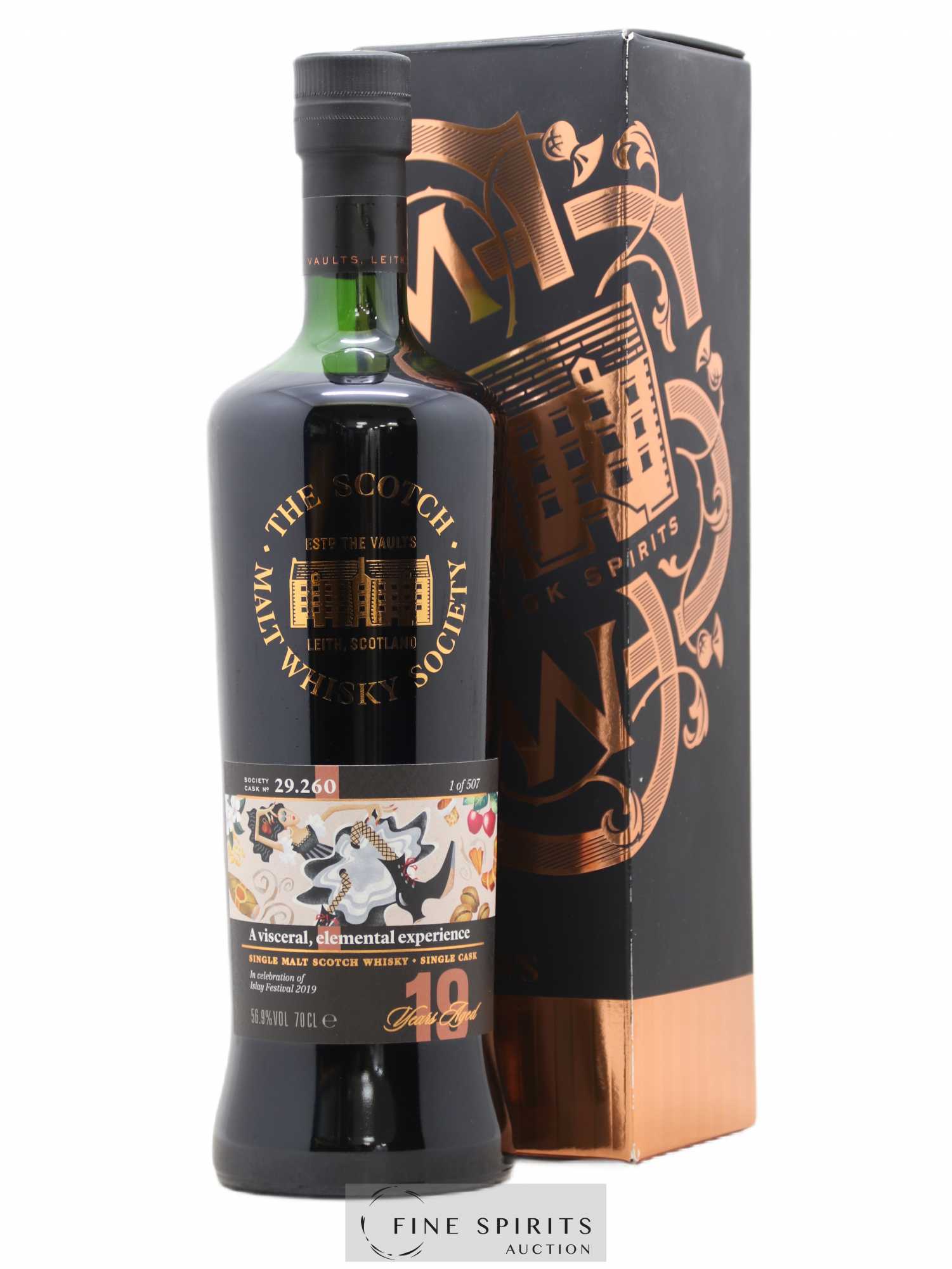 A Visceral, Elemental Experience 19 years The Scotch Malt Whisky Society Cask n°29.260 - One of 507 Islay Festival 2019 - Lot de 1 bouteille - 0