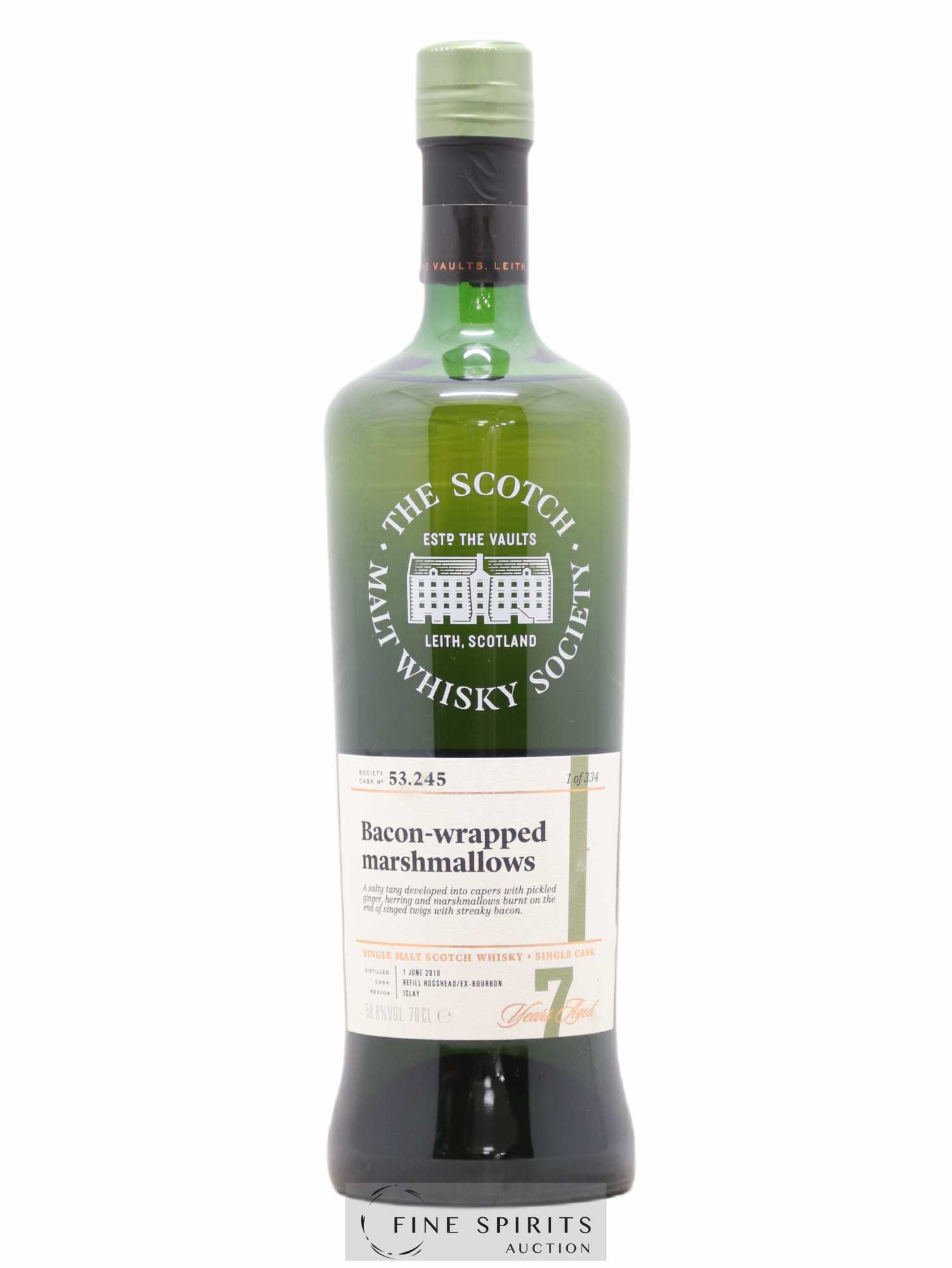 Bacon-Wrapped Marshmallows 7 years 2010 The Scotch Malt Whisky Society Cask n°53.245 - One of 334 - Lot de 1 bouteille - 0