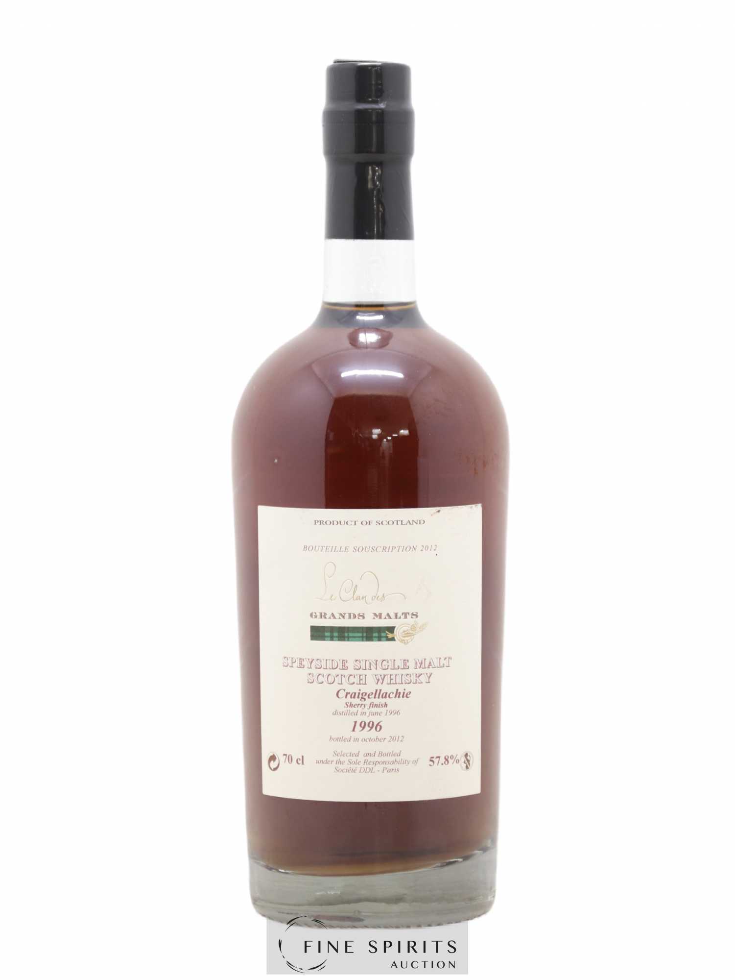 Craigellachie 1996 DDL Sherry Finish - bottled 2012 Souscription 2012 Le Clan des Grands Malts - Lot de 1 bouteille - 0