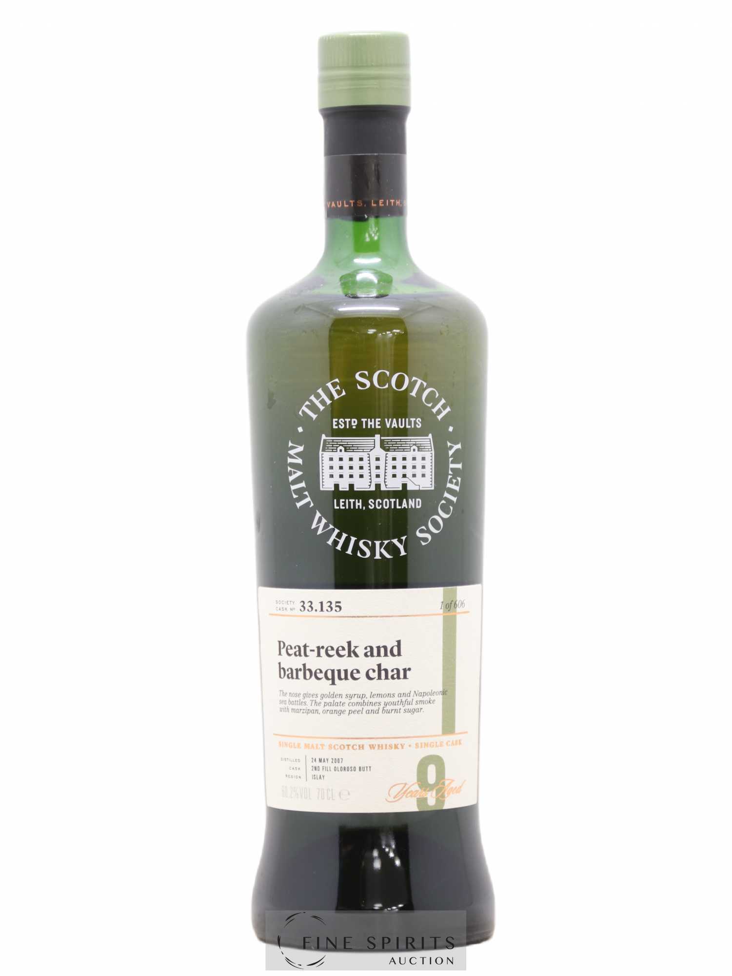 Peat-Reek and Barbeque Char 9 years 2007 The Scotch Malt Whisky Society Cask n°33.135 - One of 606 - Lot de 1 bouteille - 0