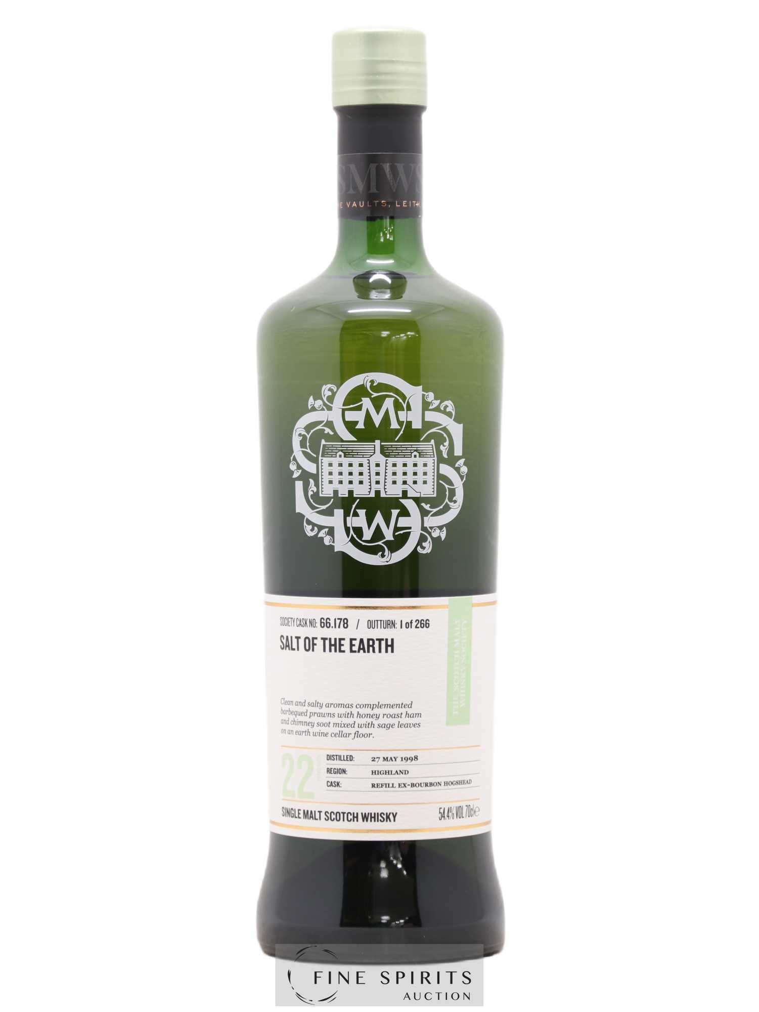 Salt of the Earth 22 years 1998 The Scotch Malt Whisky Society Cask n°66.178 - One of 266 - Lot de 1 bouteille - 0