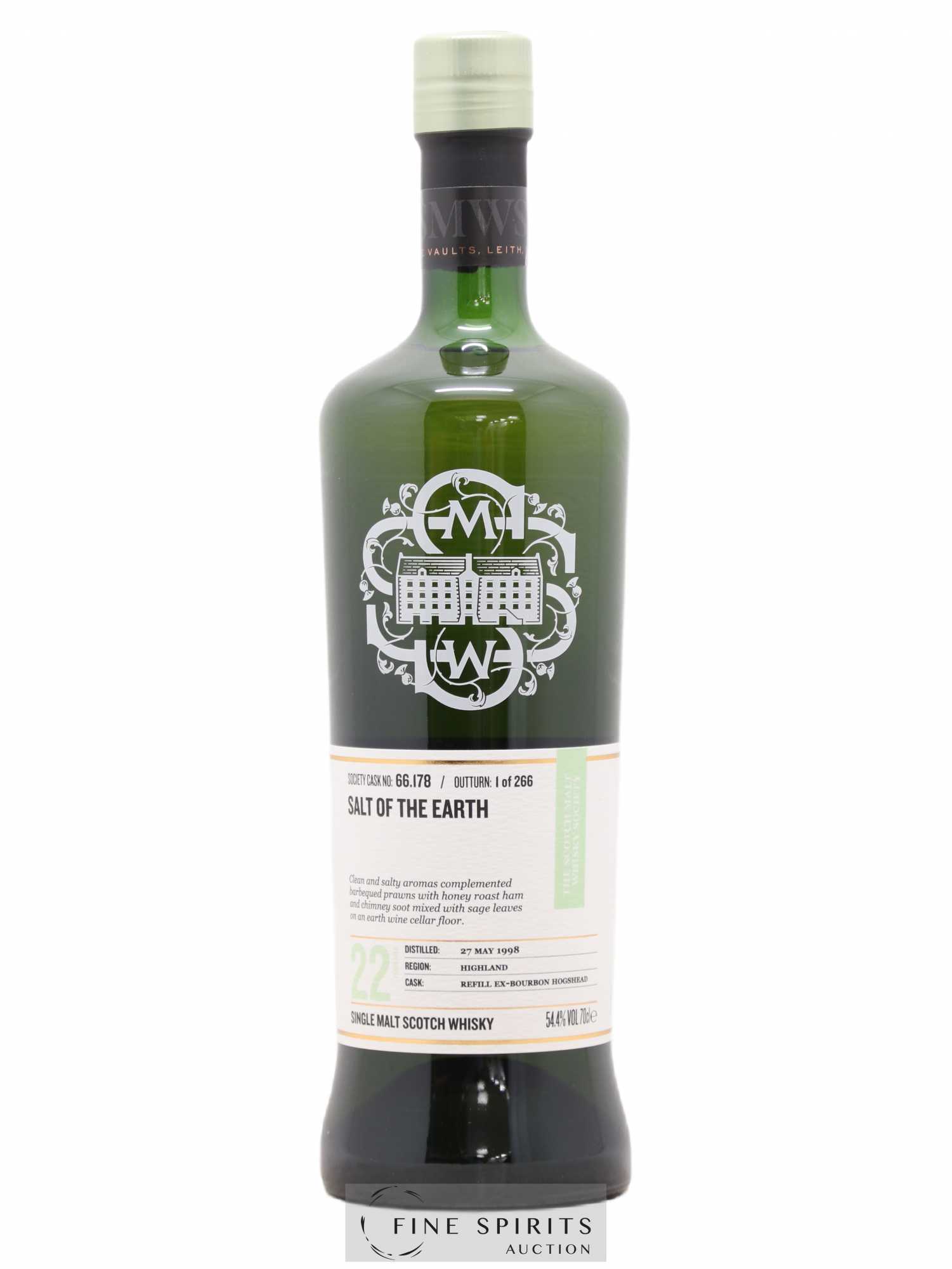 Salt of the Earth 22 years 1998 The Scotch Malt Whisky Society Cask n°66.178 - One of 266 - Lot de 1 bouteille - 0