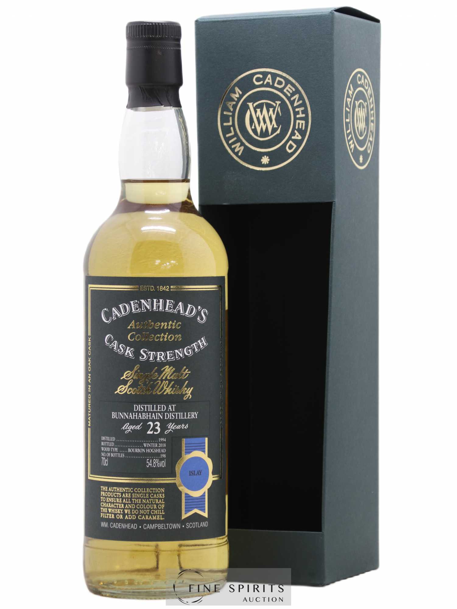 Bunnahabhain 23 years 1994 Cadenhead's Cask Strength - One of 198 - bottled 2018 Authentic Collection - Lot de 1 bouteille - 0