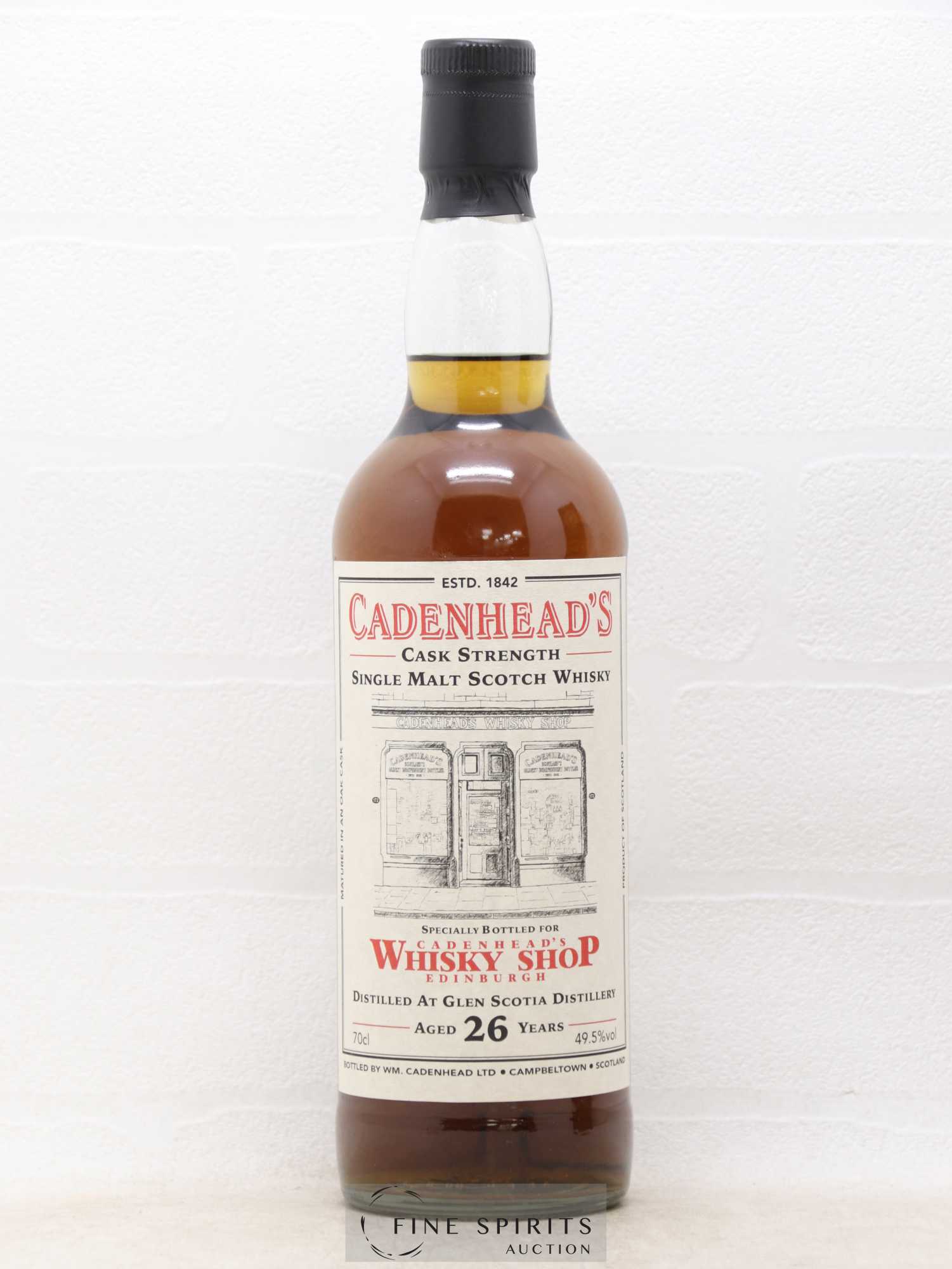 Glen Scotia 26 years 1992 Cadenhead's Cask Strength One of 222 - bottled 2018 Cadenhead's Whisky Shop - Lot of 1 bottle - 1
