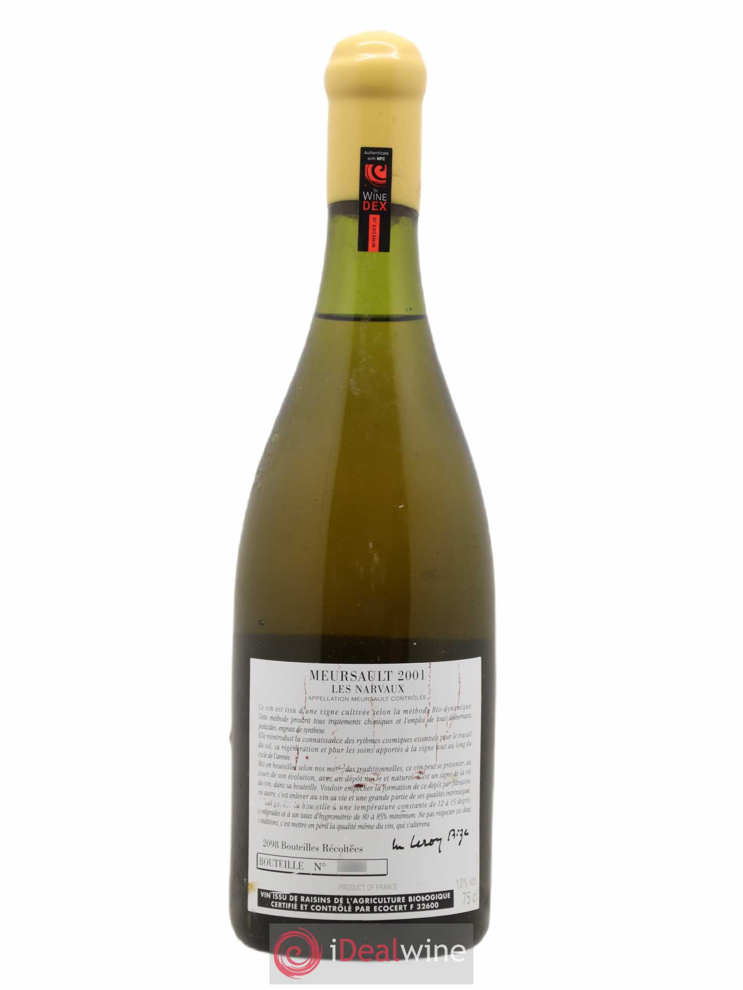 Meursault Les Narvaux d'Auvenay (Domaine) 2001 - Lot de 1 bouteille - 1