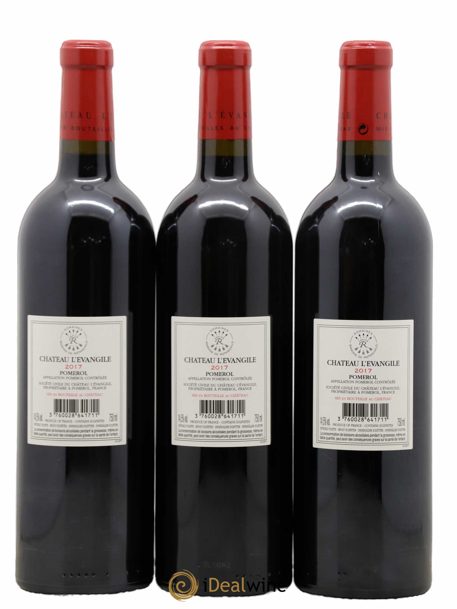 Château l' Évangile 2017 - Lot de 3 bouteilles - 1
