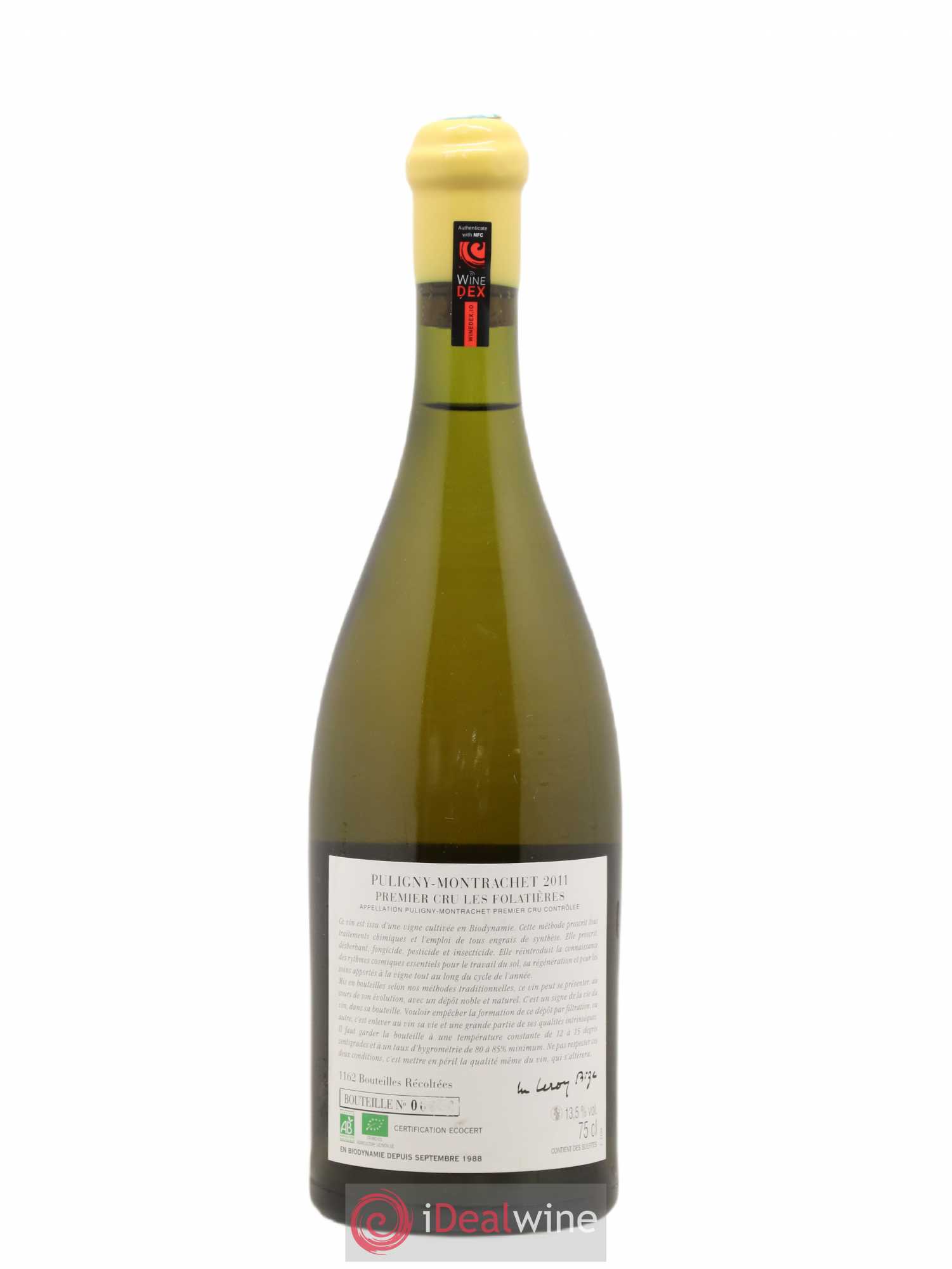 Puligny-Montrachet 1er Cru Les Folatières d'Auvenay (Domaine) 2011 - Lot de 1 bouteille - 1
