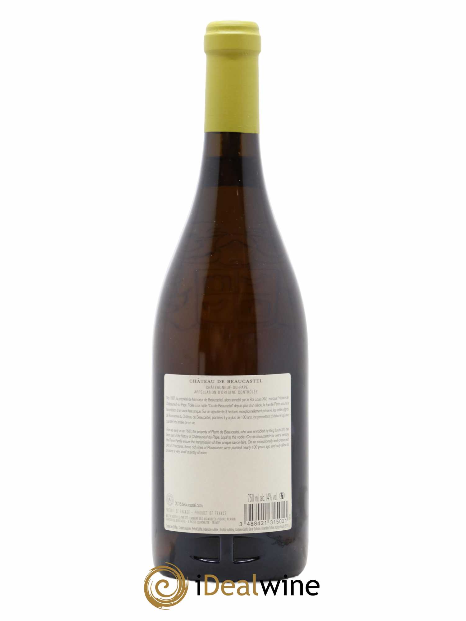 Châteauneuf-du-Pape Château de Beaucastel Vieilles vignes Roussanne Famille Perrin 2015 - Lot de 1 bouteille - 1