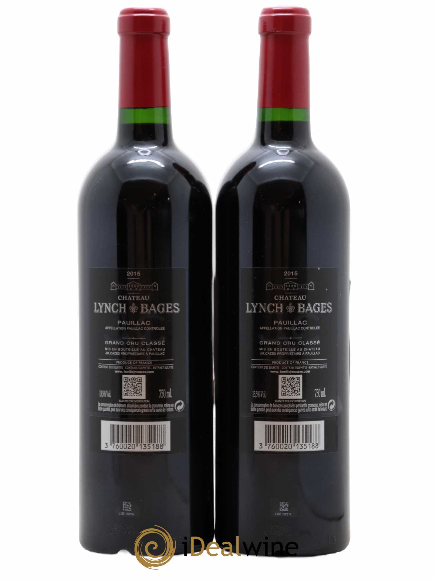 Château Lynch Bages 5ème Grand Cru Classé 2015 - Lot of 2 bottles - 1