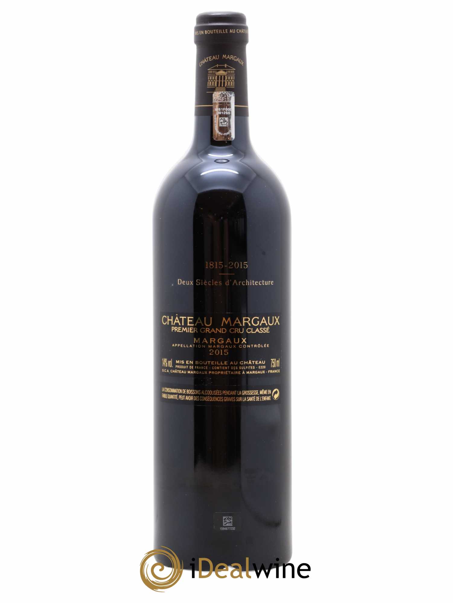Château Margaux 1er Grand Cru Classé 2015 - Lot de 1 bouteille - 1