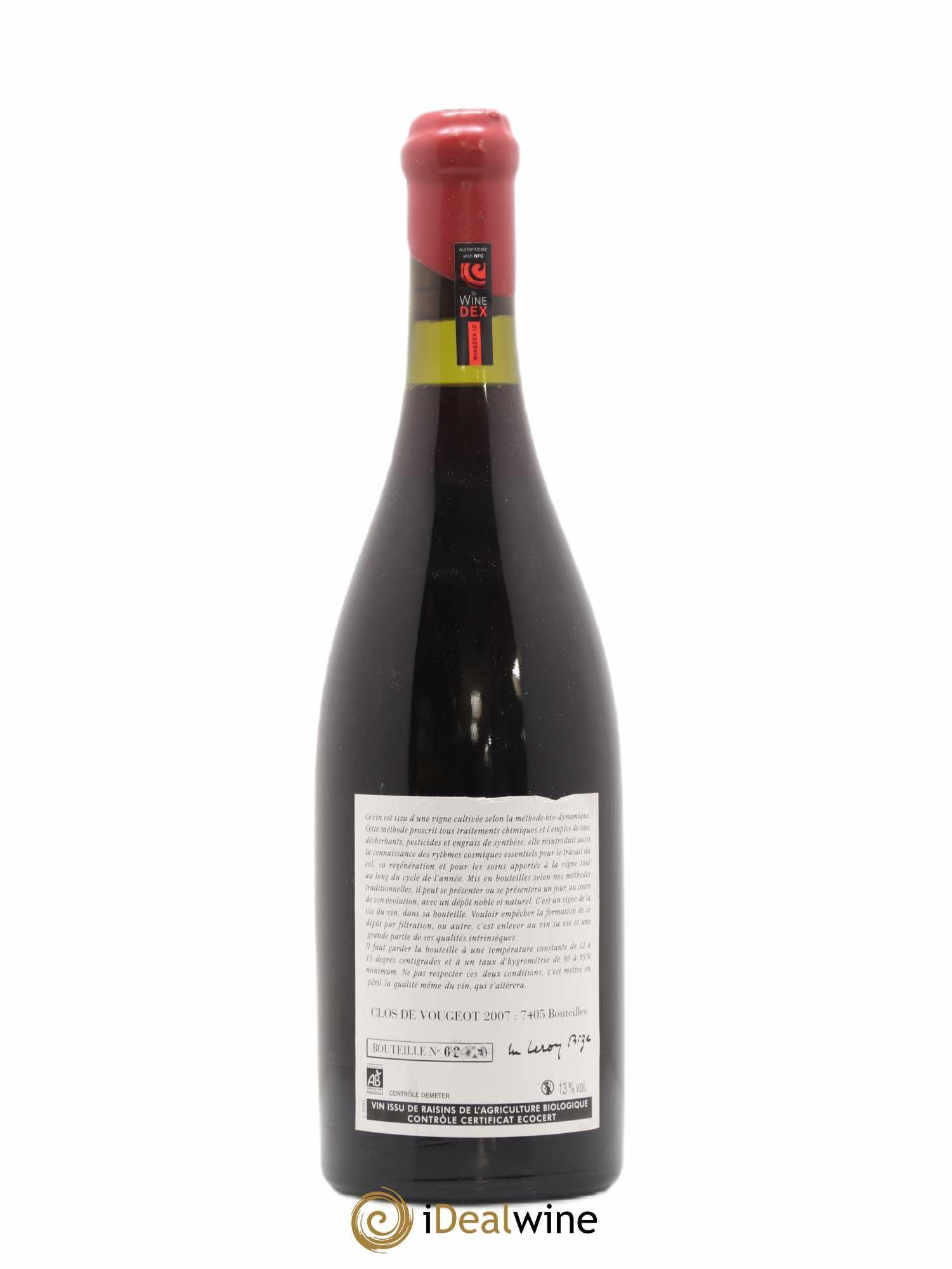 Clos de Vougeot Grand Cru Leroy (Domaine) 2007 - Lot de 1 bouteille - 1