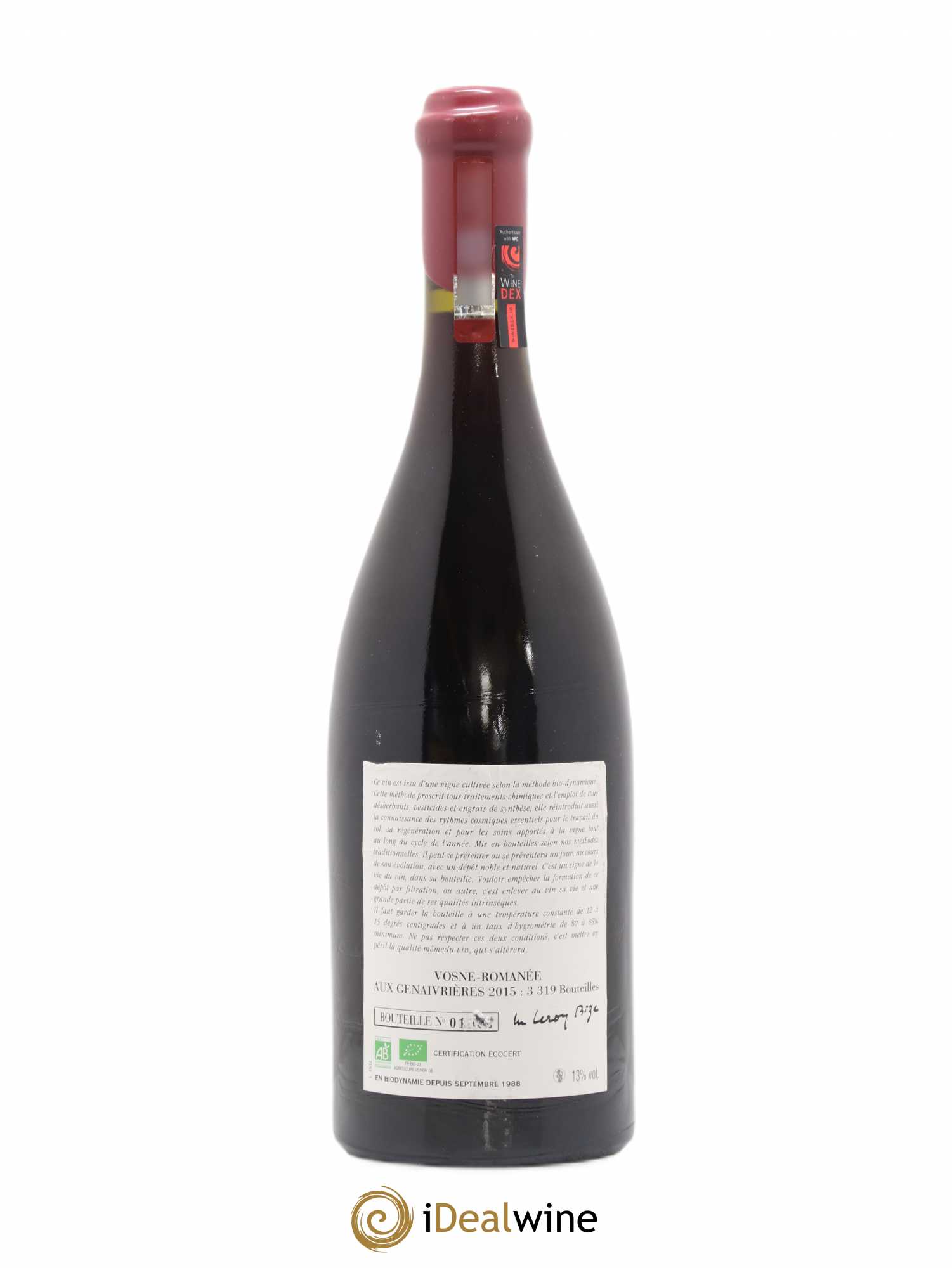 Vosne-Romanée Les Genaivrières Leroy (Domaine) 2015 - Lot de 1 bouteille - 1