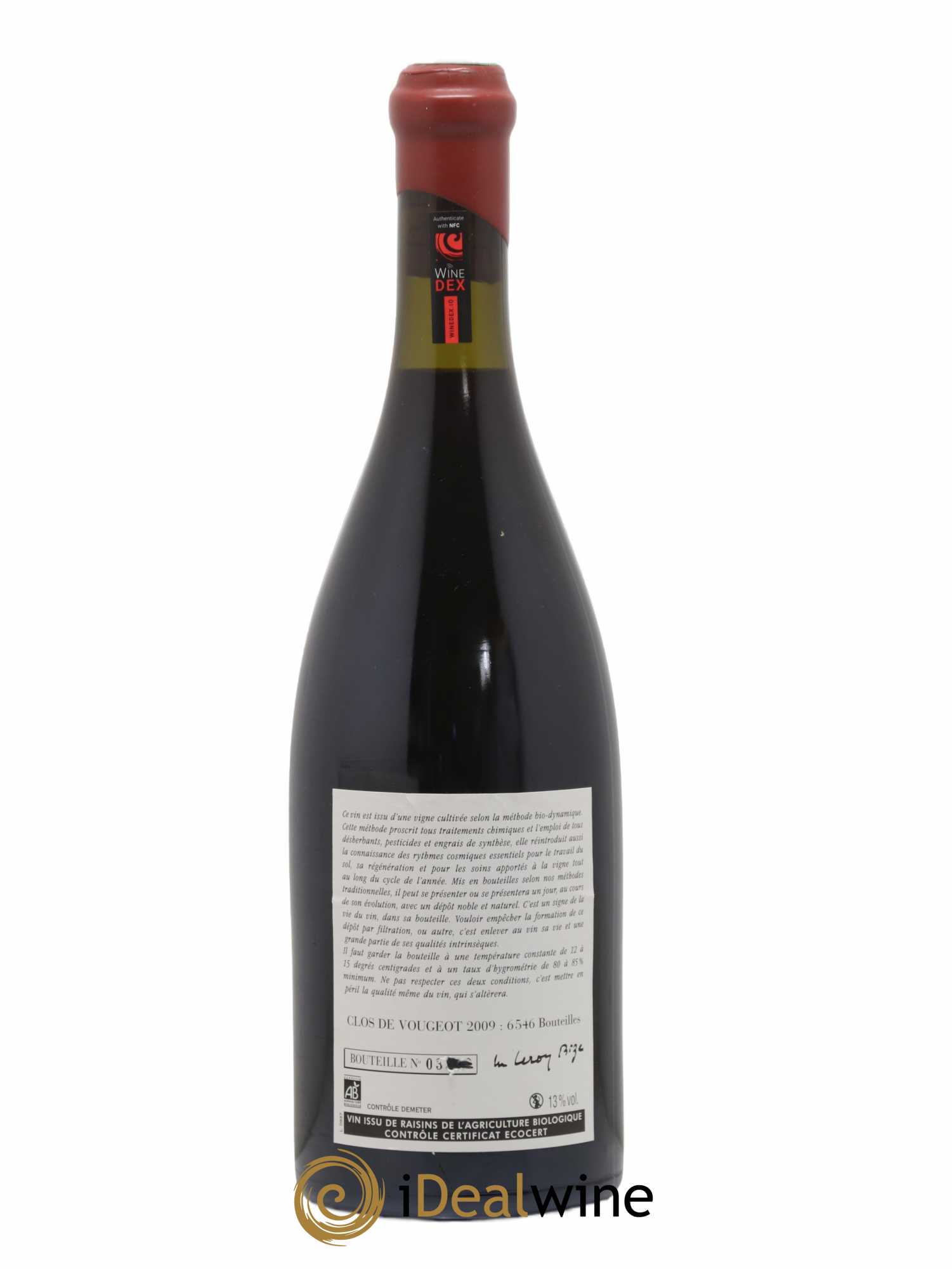 Clos de Vougeot Grand Cru Leroy (Domaine) 2009 - Lot de 1 bouteille - 1