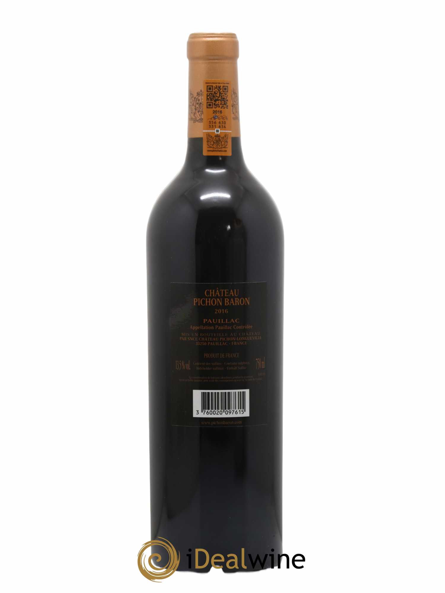 Pichon Longueville Baron 2ème Grand Cru Classé 2016 - Lot de 1 bouteille - 1