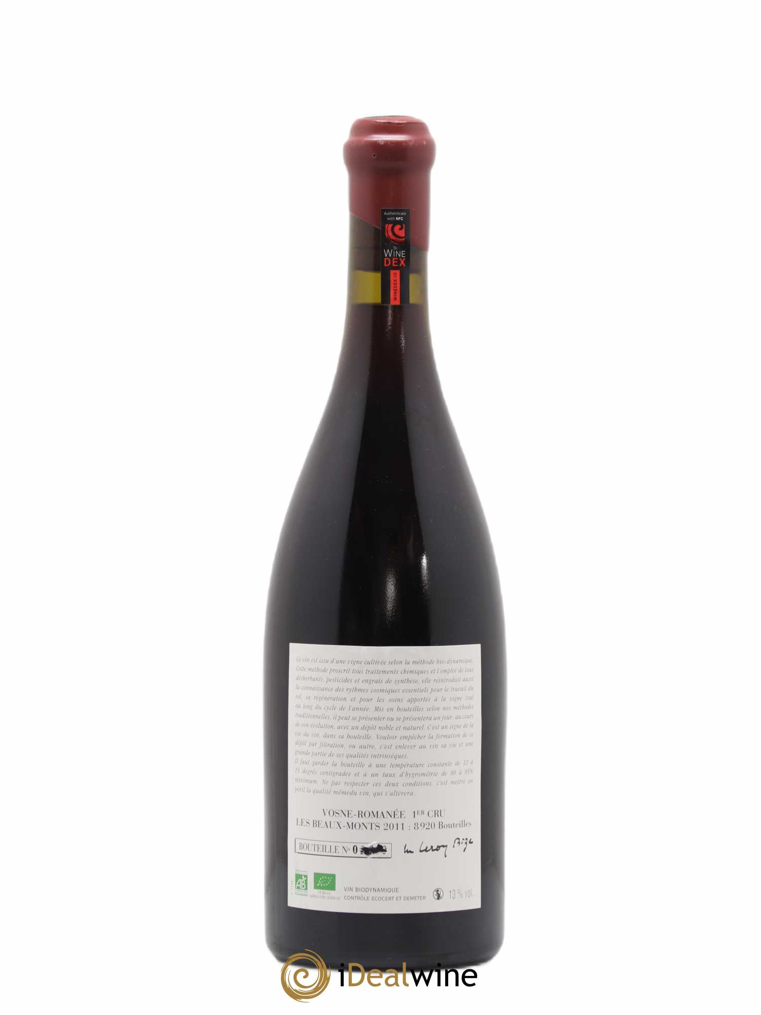 Vosne-Romanée 1er Cru Les Beaux-Monts Leroy (Domaine) 2011 - Lot de 1 bouteille - 1