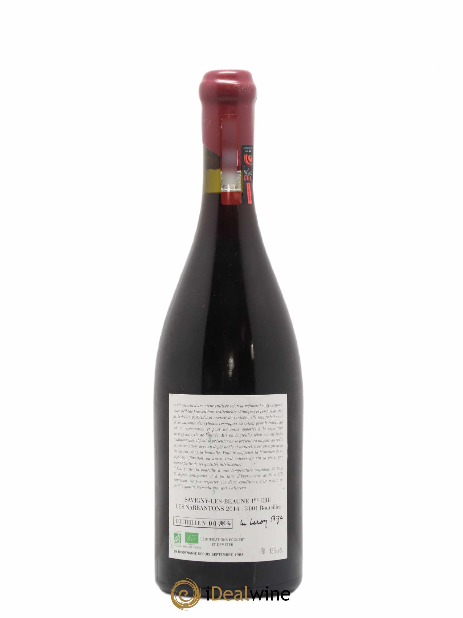 Savigny-lès-Beaune 1er Cru Les Narbantons Leroy (Domaine) 2014 - Lot de 1 bouteille - 1