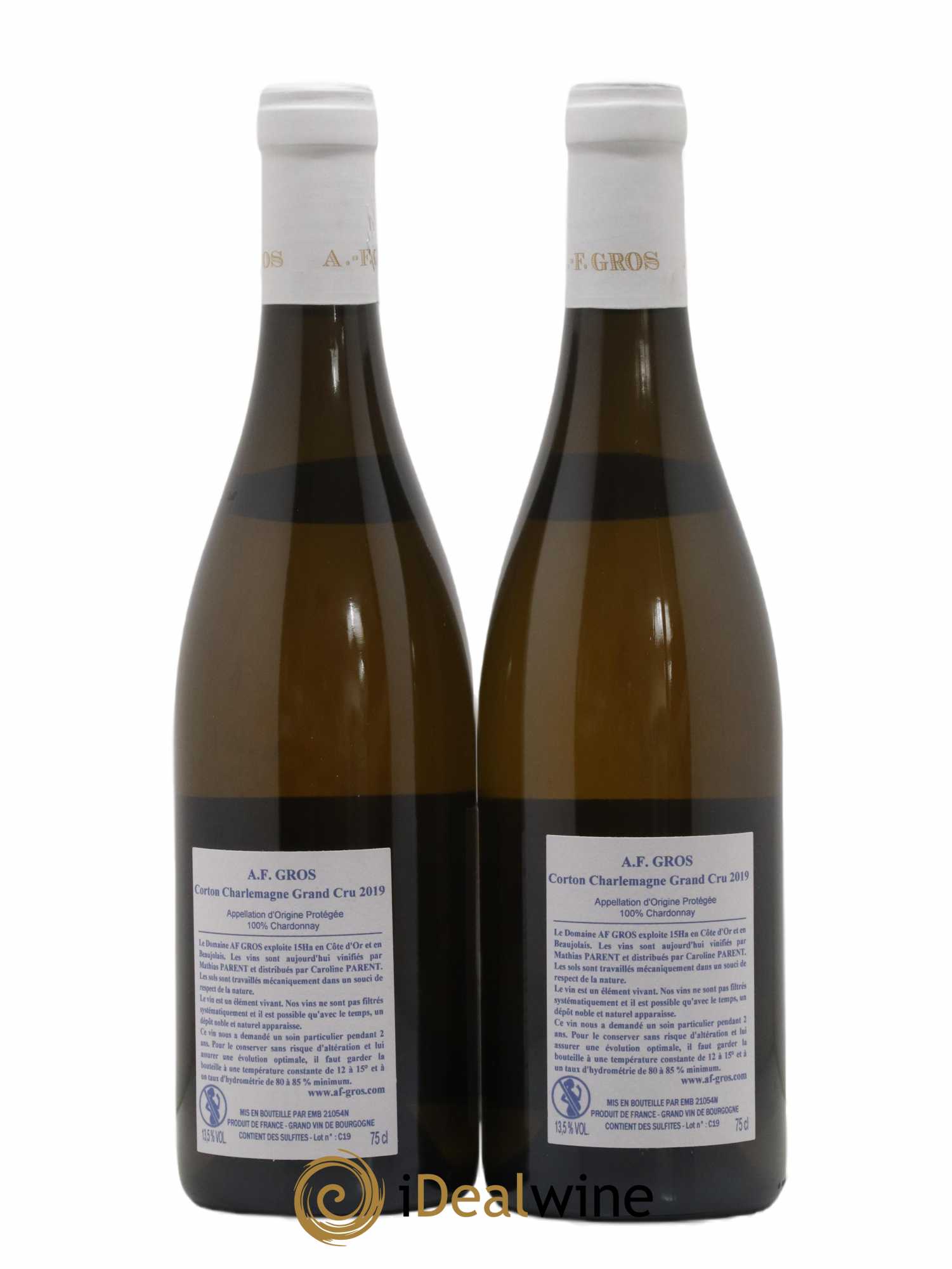 Corton-Charlemagne Grand Cru A.-F. Gros 2019 - Lot de 2 bouteilles - 1
