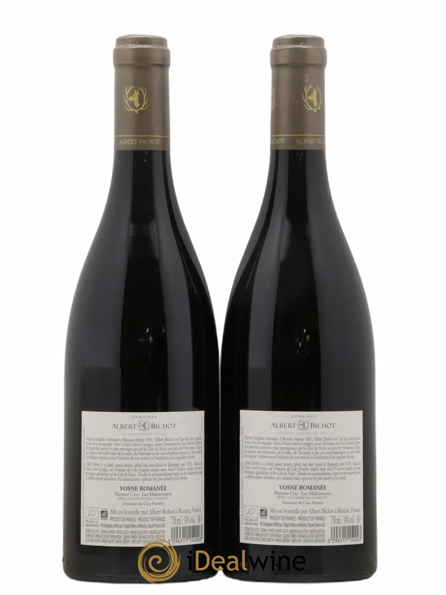 Vosne-Romanée 1er Cru Les Malconsorts Clos Frantin - Albert Bichot 2020 - Lot de 2 bouteilles - 1