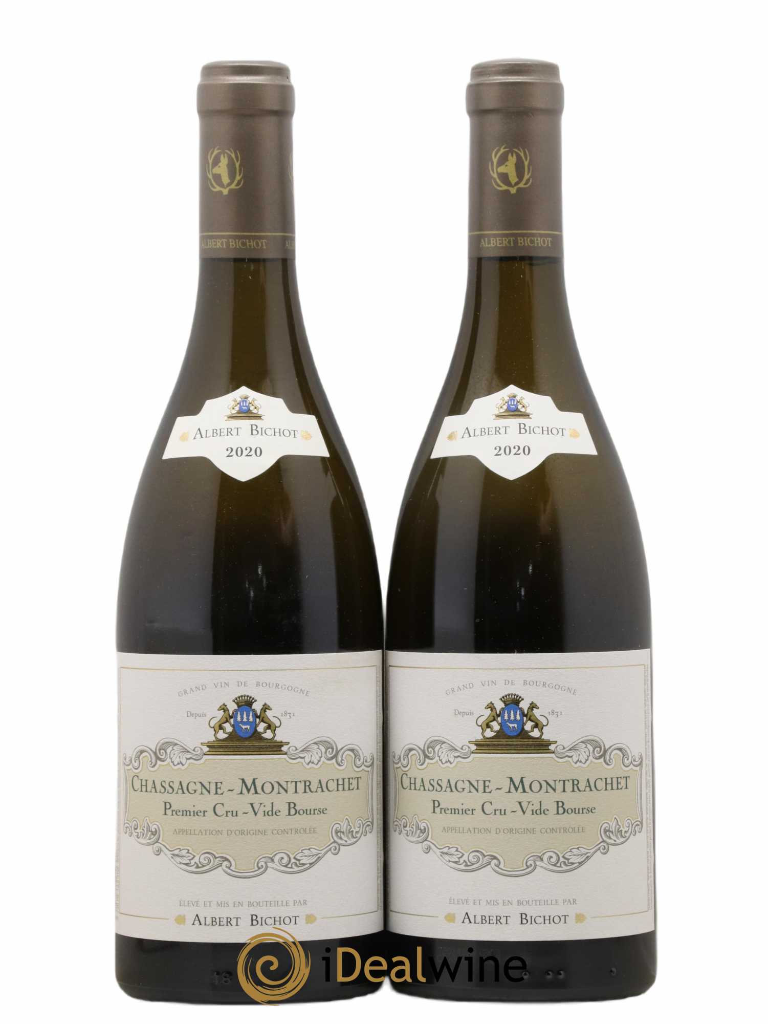 Chassagne-Montrachet 1er Cru Vide Bourse Albert Bichot 2020 - Lot de 2 bouteilles - 0