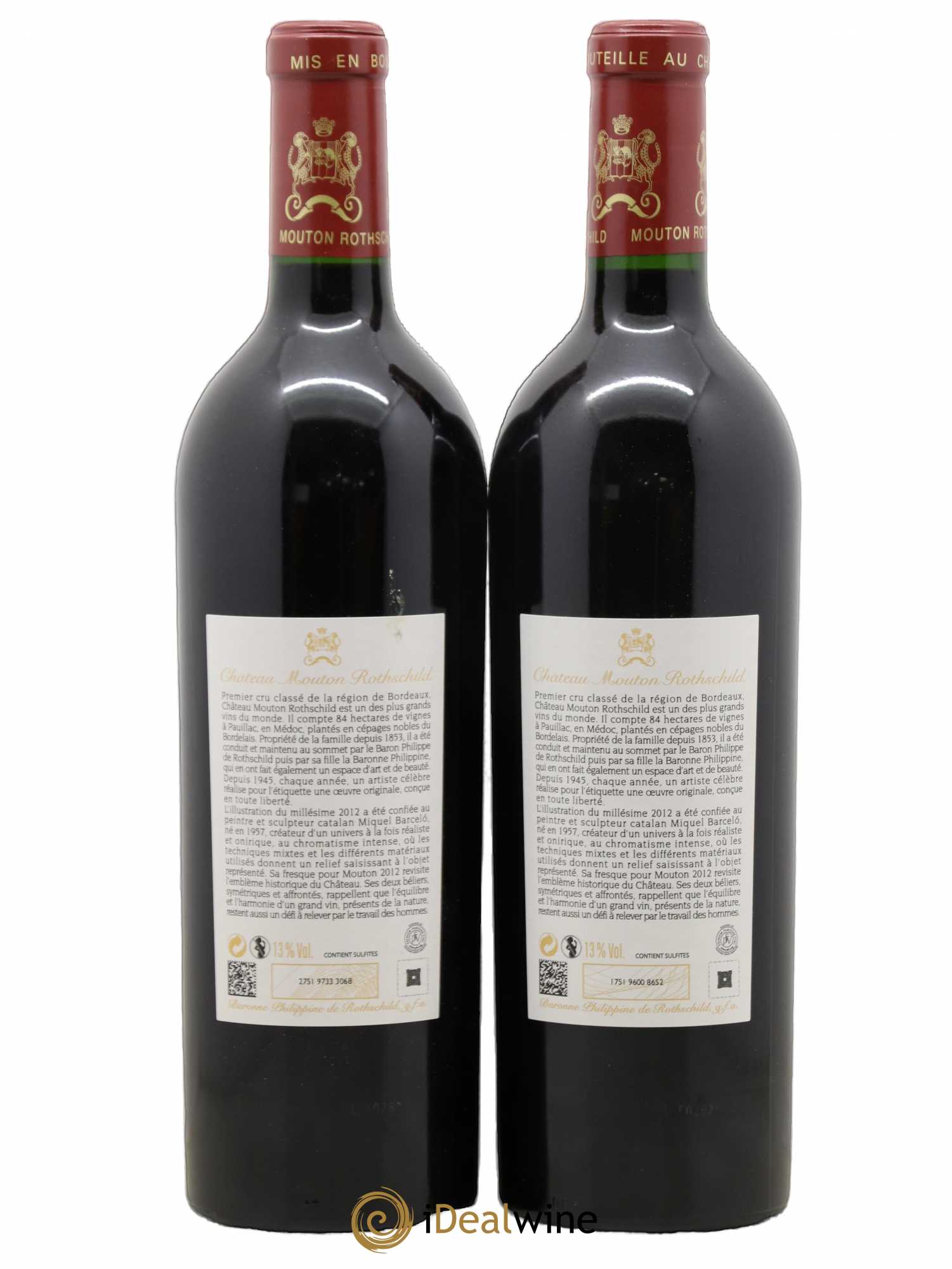 Château Mouton Rothschild 1er Grand Cru Classé 2012 - Lot de 2 bouteilles - 1