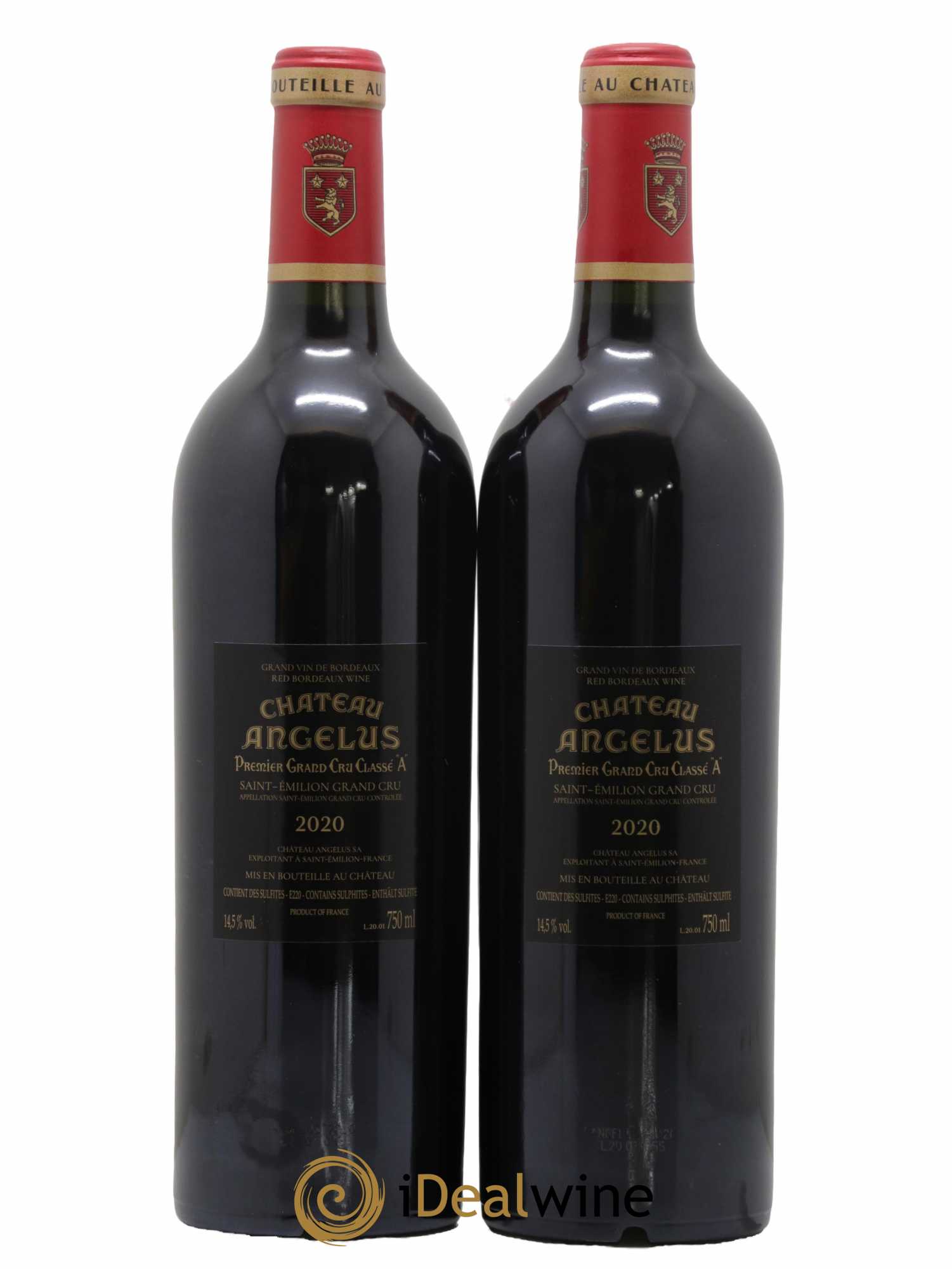 Château Angélus 1er Grand Cru Classé A 2020 - Lot de 2 bouteilles - 1