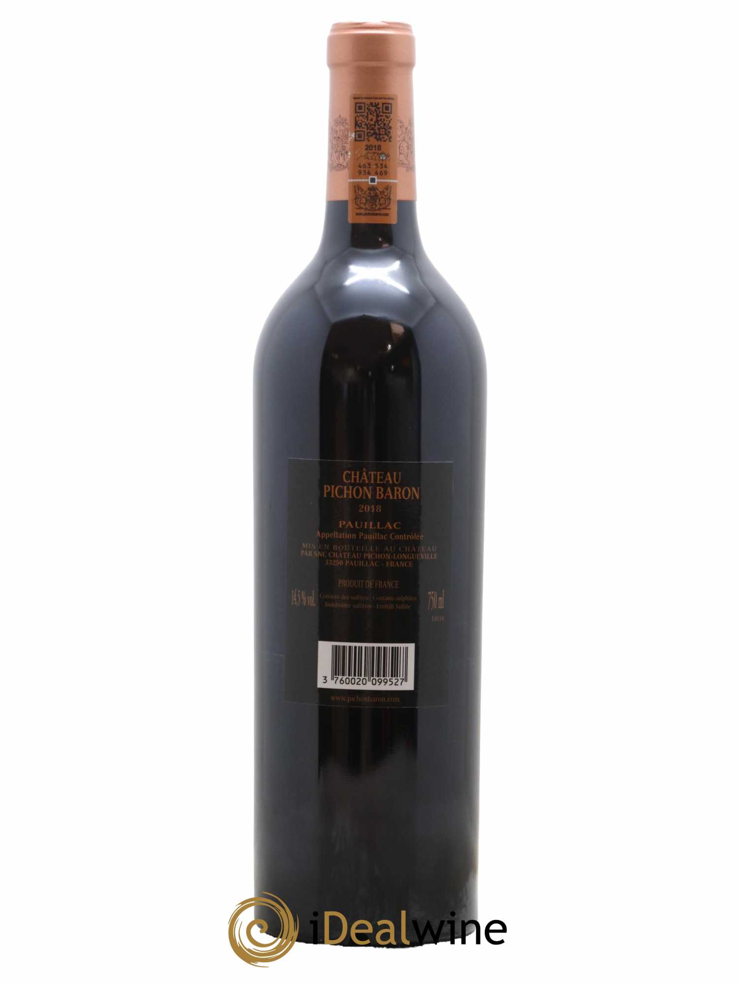 Pichon Longueville Baron 2ème Grand Cru Classé 2018 - Posten von 1 Flasche - 1