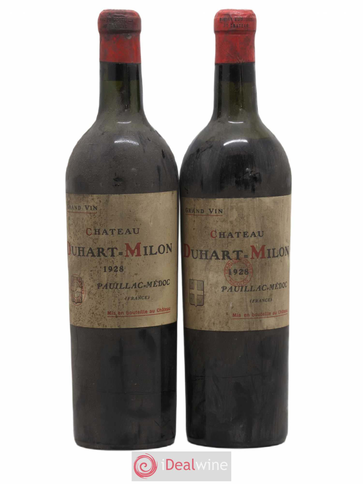 Château Duhart-Milon 4ème Grand Cru Classé 1928 - Lot de 2 bouteilles - 0