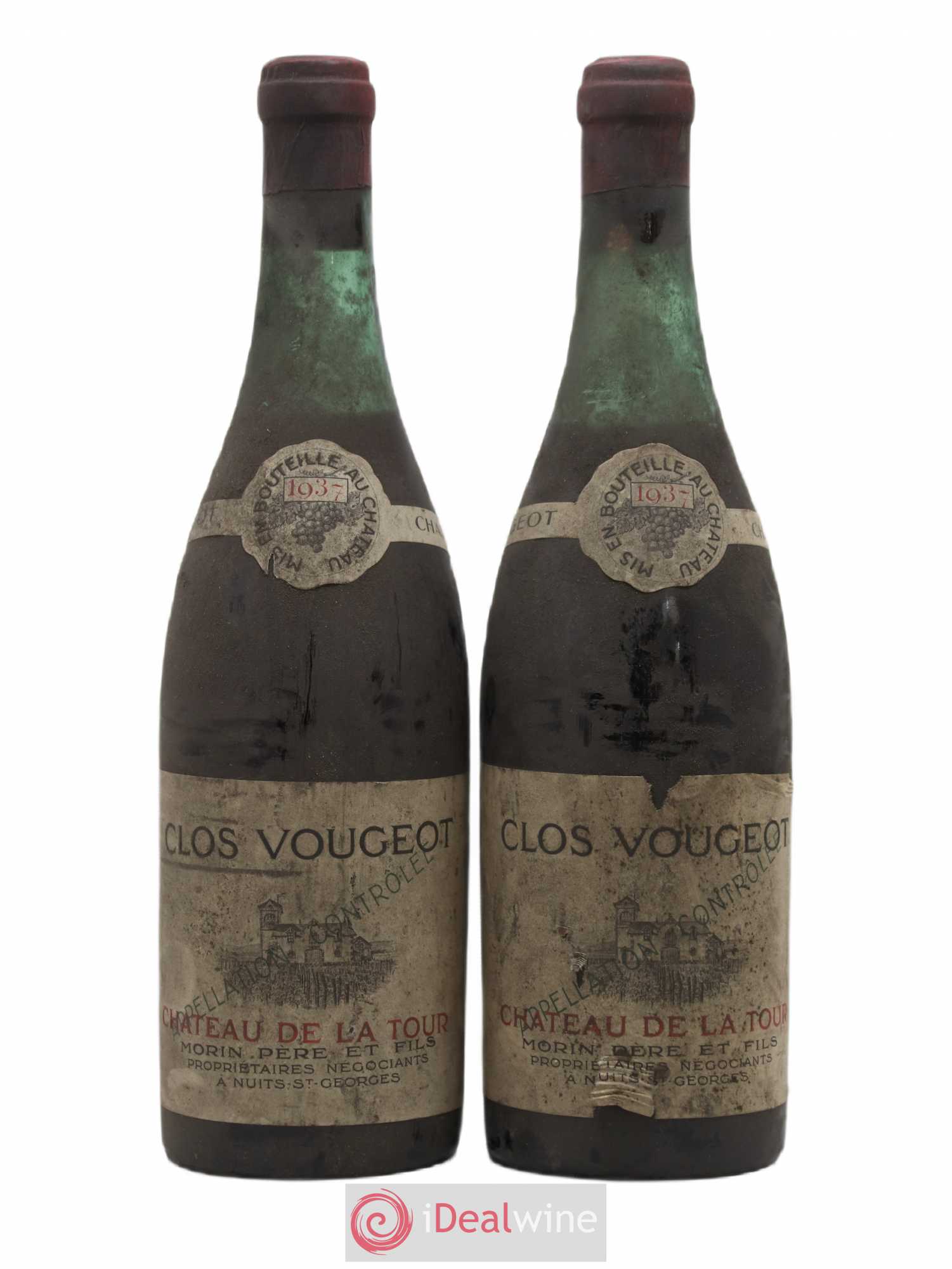 Clos de Vougeot Grand Cru Château de La Tour 1937 - Lot de 2 bouteilles - 0