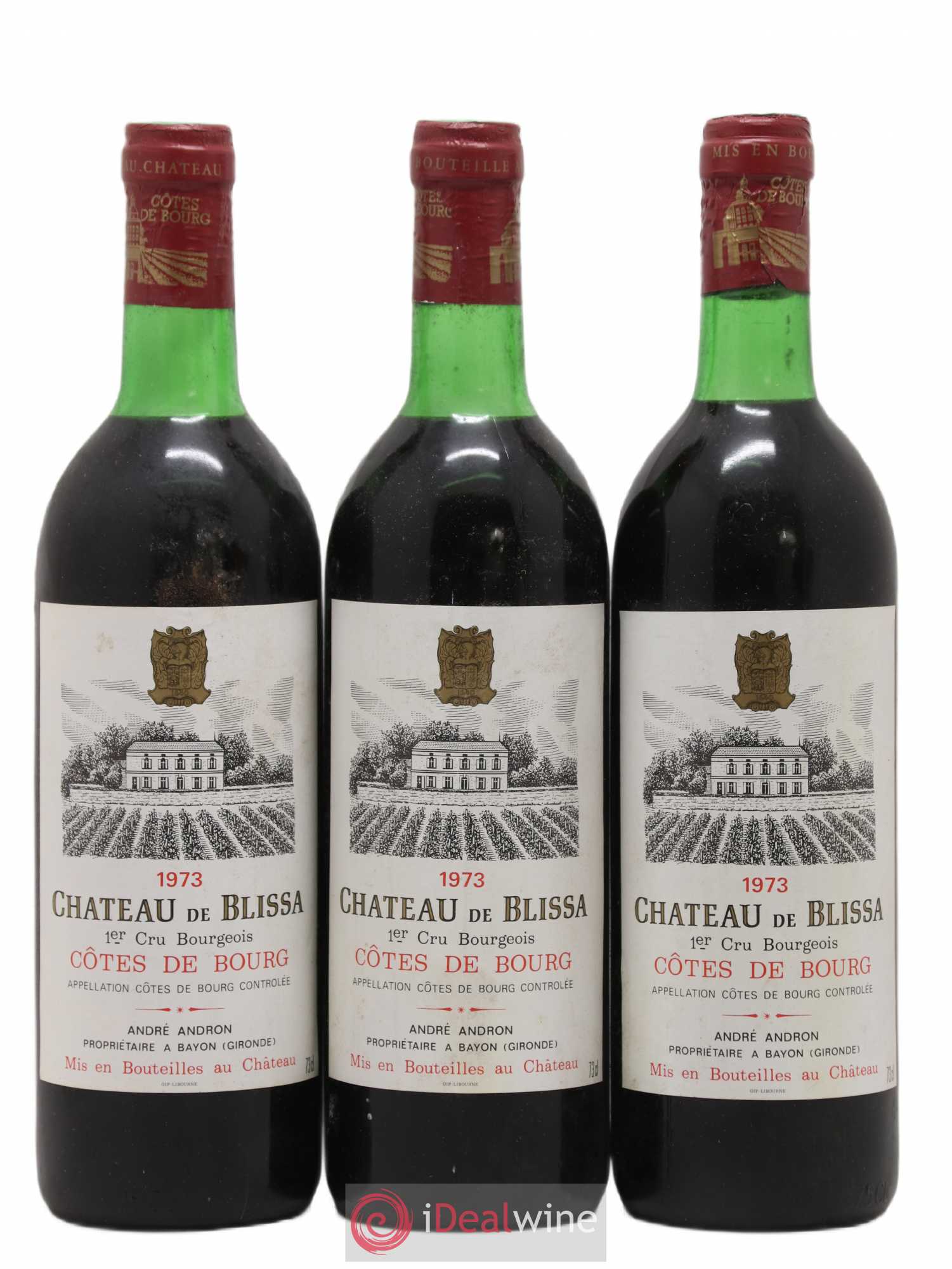 Côtes de Bourg Château de Blissa (sans prix de réserve) 1973 - Posten von 3 Flaschen - 0