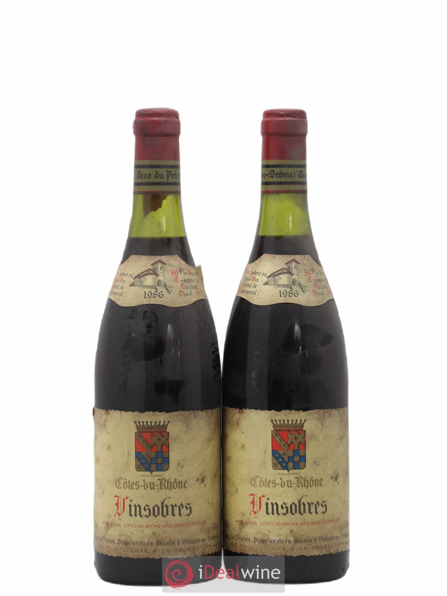 Côtes-du-Rhône Vinsobres Les Cornuds Cave du Prieuré (sans prix de réserve) 1986 - Posten von 2 Flaschen - 0