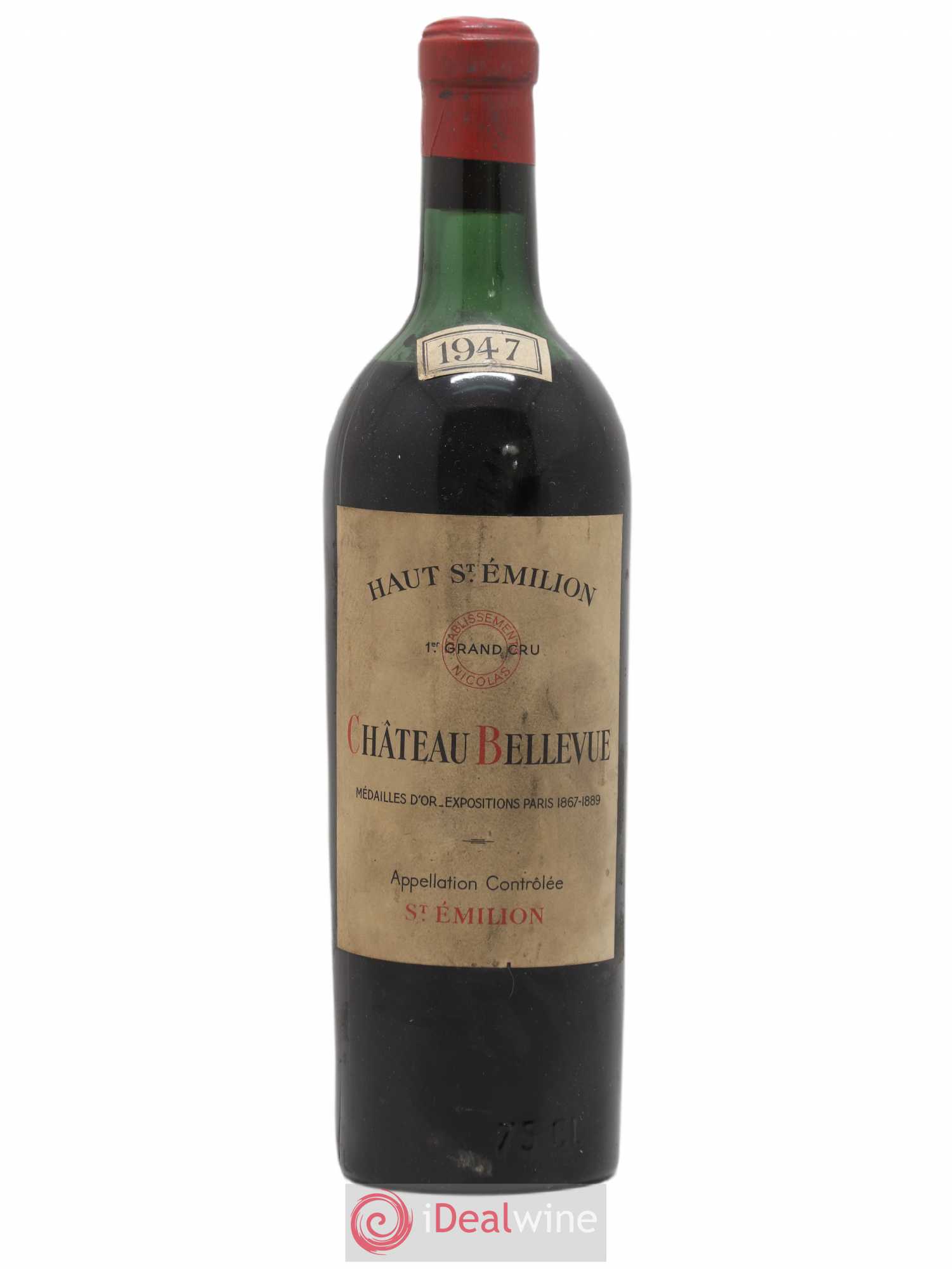 Saint-Émilion Château Bellevue 1947 - Lot de 1 bouteille - 0