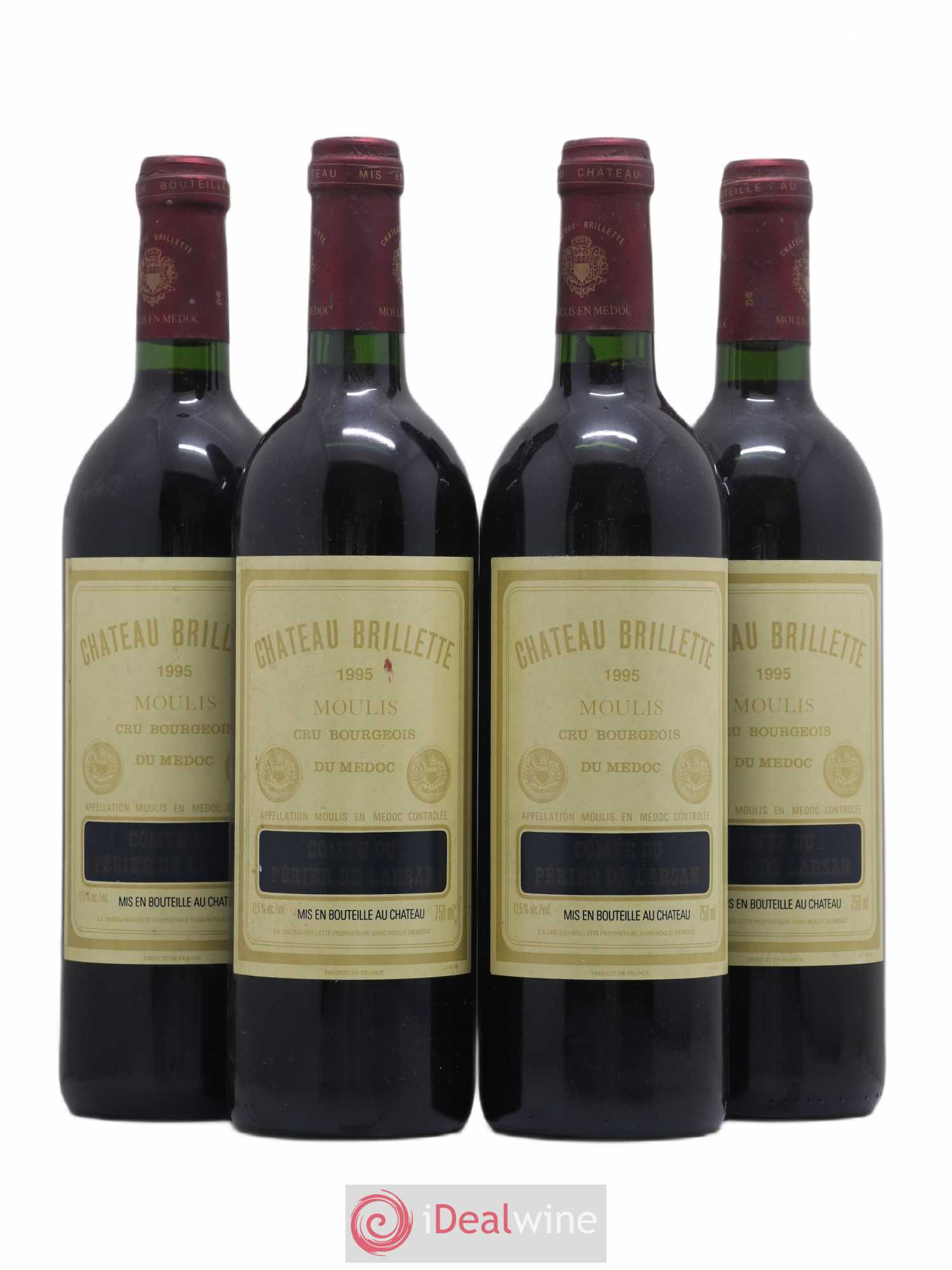 Château Brillette Cru Bourgeois 1995 - Lot de 4 bouteilles - 0