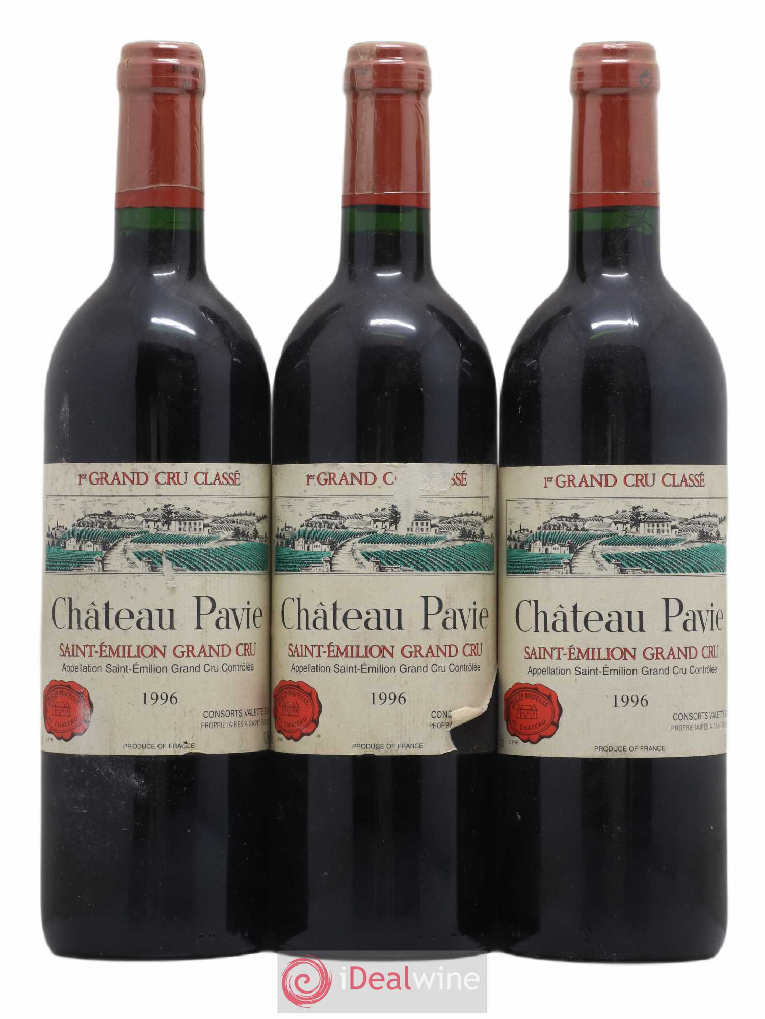 Château Pavie 1er Grand Cru Classé A 1996 - Lot de 3 bouteilles - 0