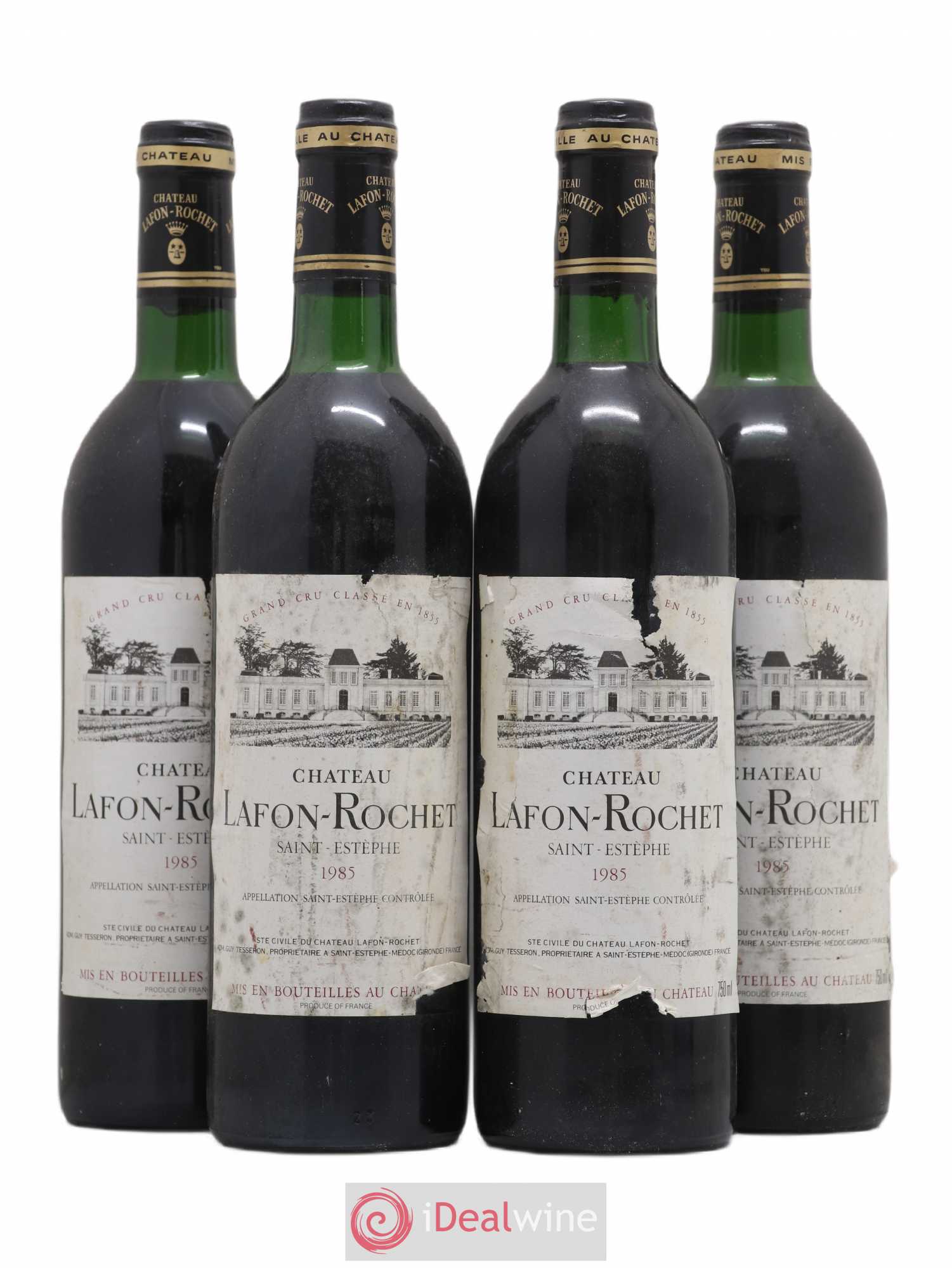 Château Lafon Rochet 4ème Grand Cru Classé 1985 - Lot de 4 bouteilles - 0