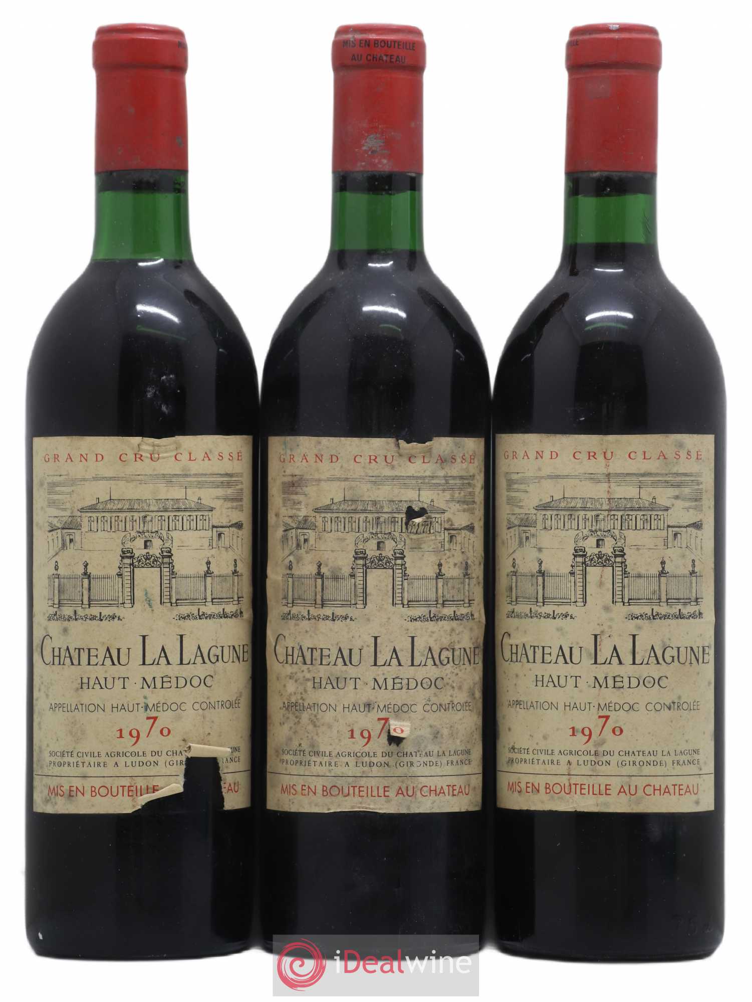Château la Lagune 3ème Grand Cru Classé 1970 - Lot de 3 bouteilles - 0