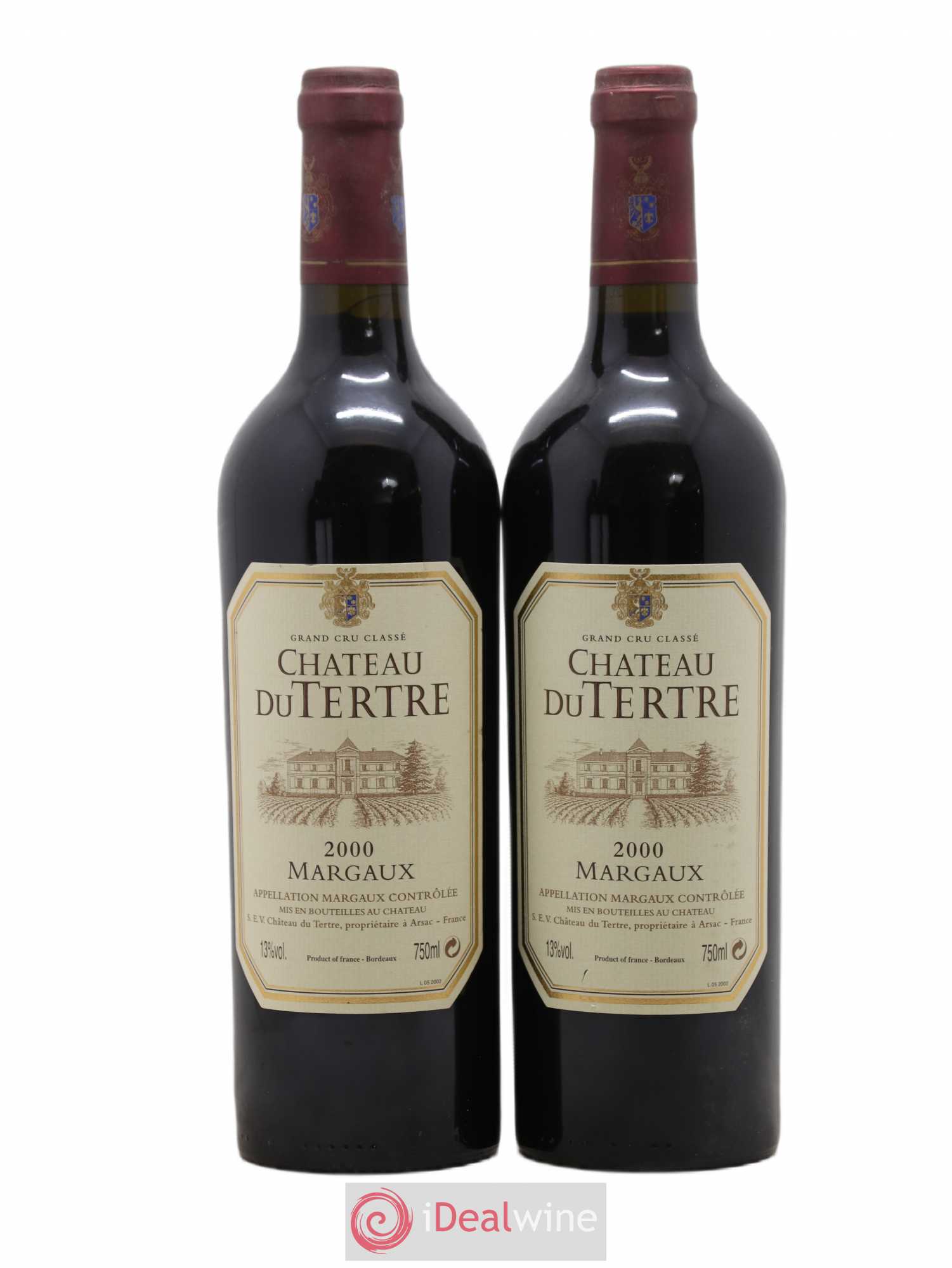 Château du Tertre 5ème Grand Cru Classé 2000 - Lot de 2 bouteilles - 0