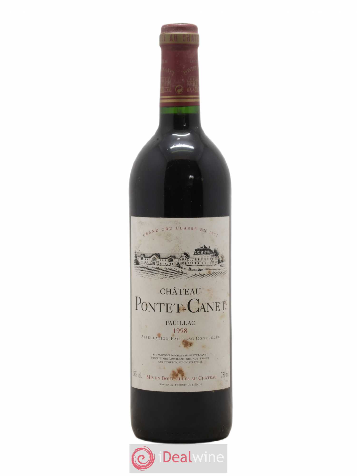 Château Pontet Canet 5ème Grand Cru Classé 1998 - Lot de 1 bouteille - 0