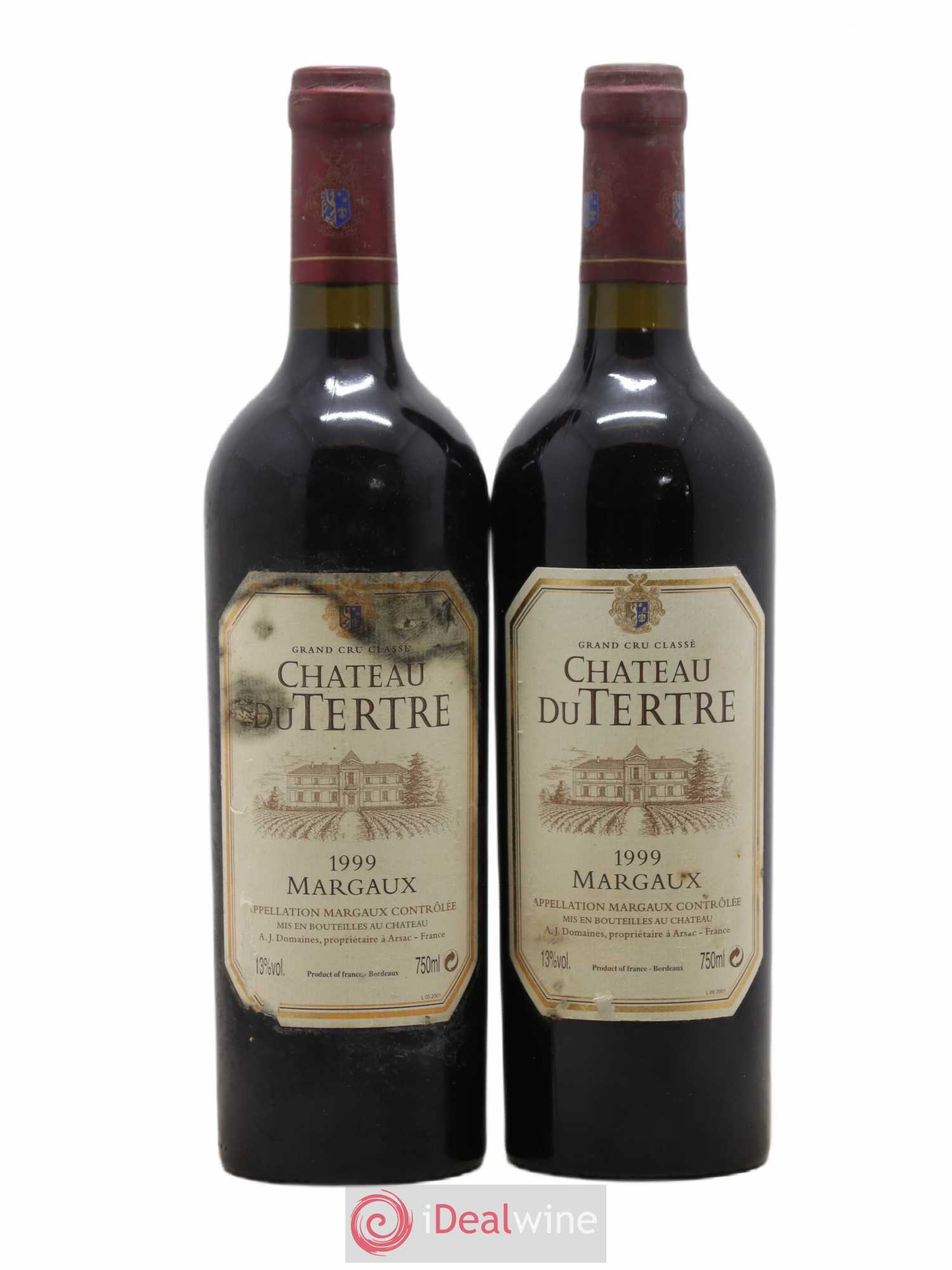 Château du Tertre 5ème Grand Cru Classé 1999 - Lot de 2 bouteilles - 0