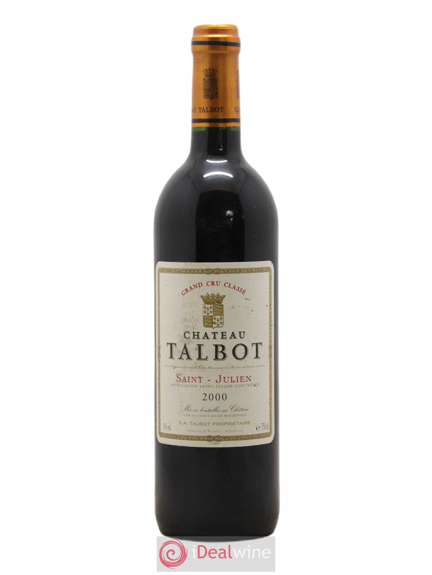 Château Talbot 4ème Grand Cru Classé 2000 - Lot de 1 bouteille - 0