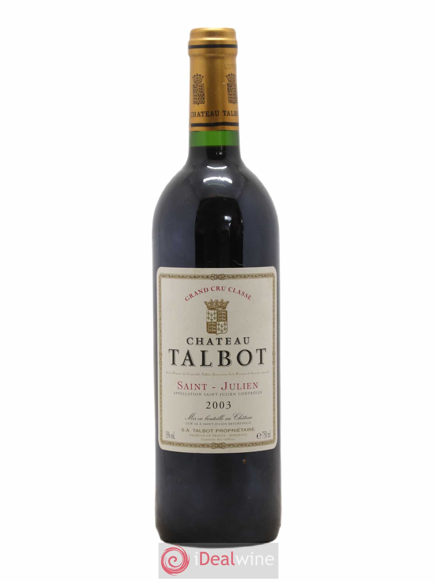 Château Talbot 4ème Grand Cru Classé 2003 - Lot de 1 bouteille - 0