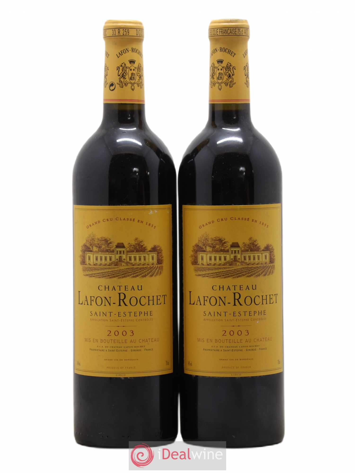 Château Lafon Rochet 4ème Grand Cru Classé 2003 - Lot de 2 bouteilles - 0