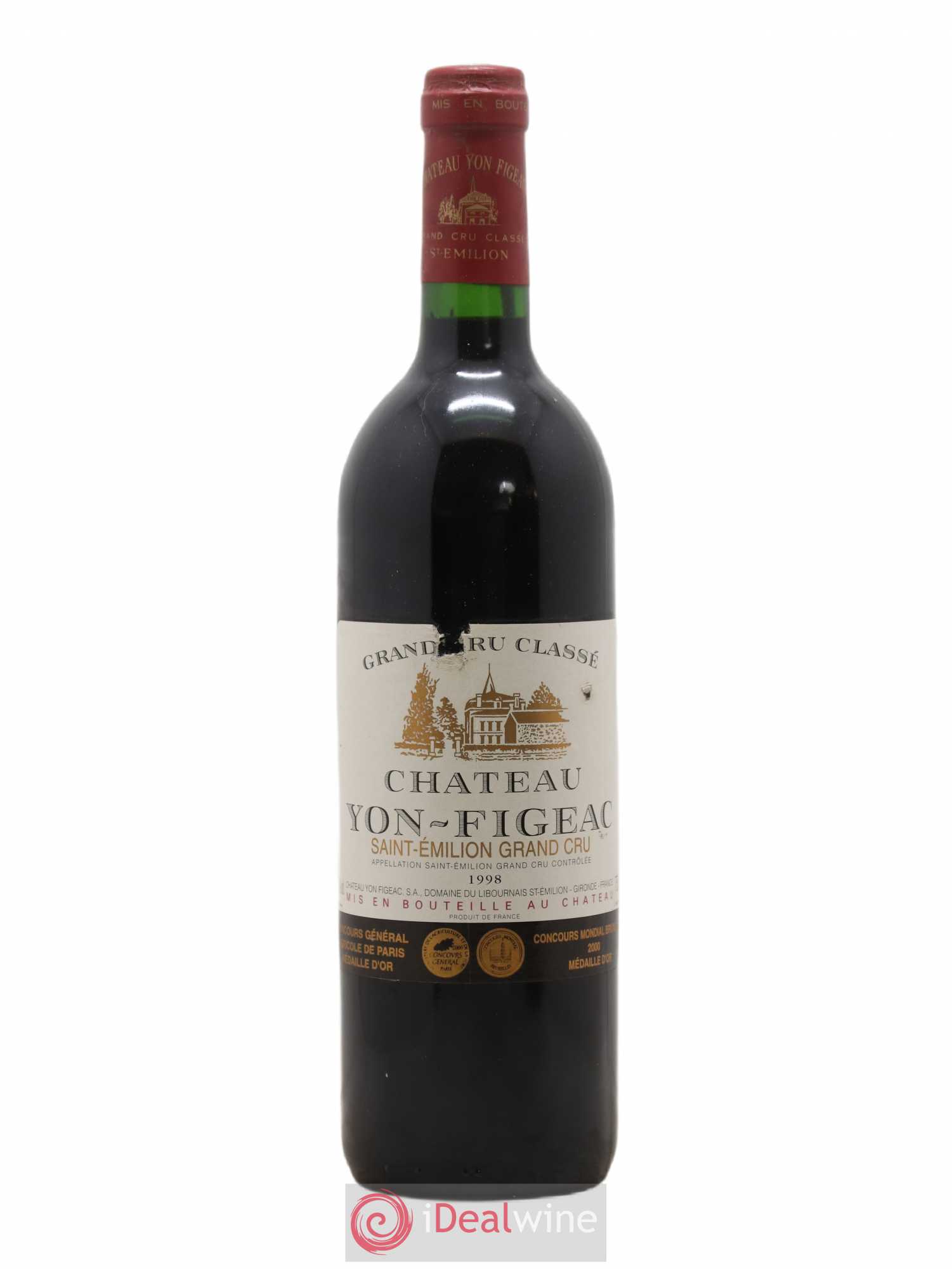 Château Yon Figeac Grand Cru Classé 1998 - Lot de 1 bouteille - 0
