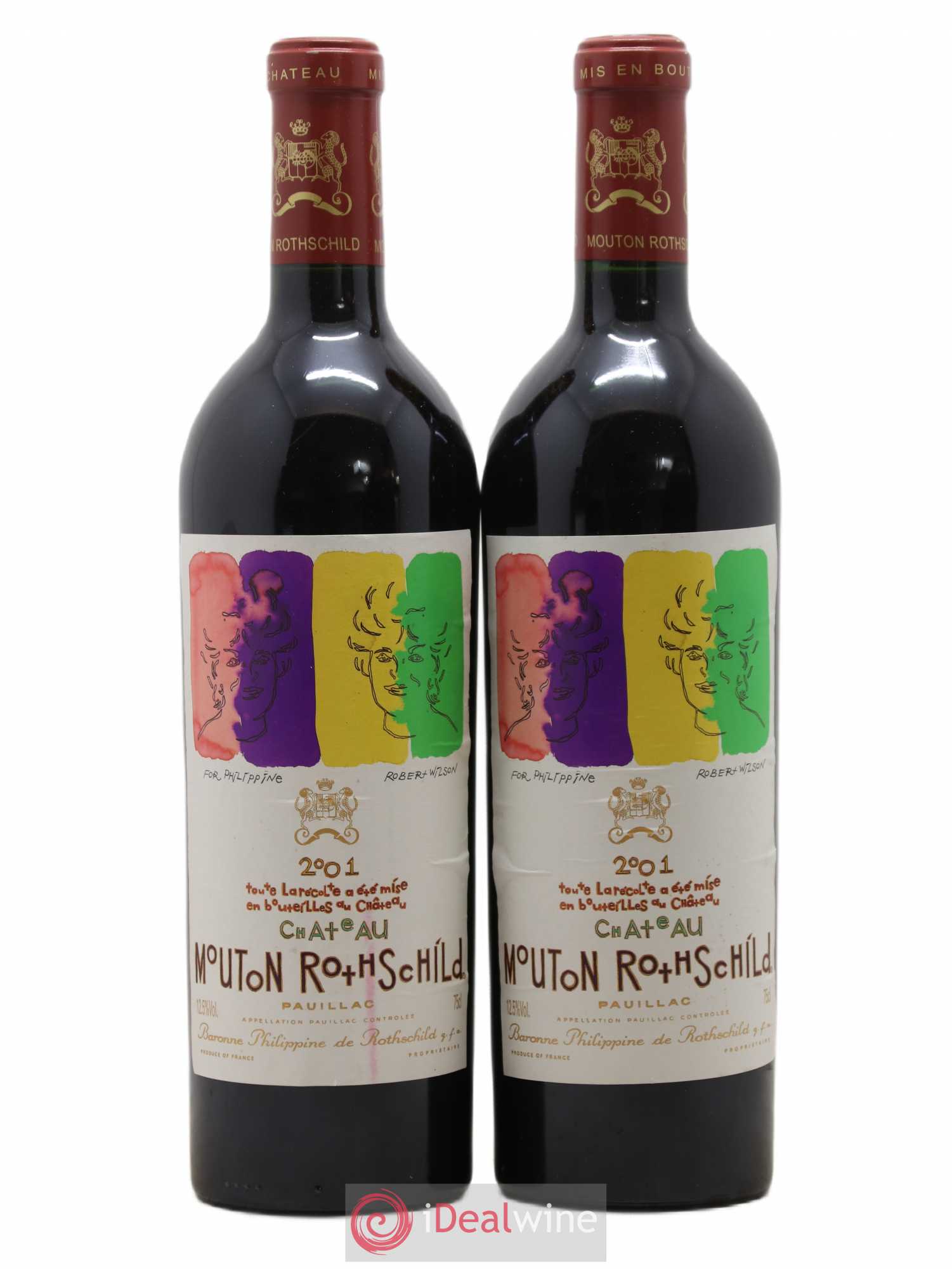 Château Mouton Rothschild 1er Grand Cru Classé 2001 - Lot de 2 bouteilles - 0