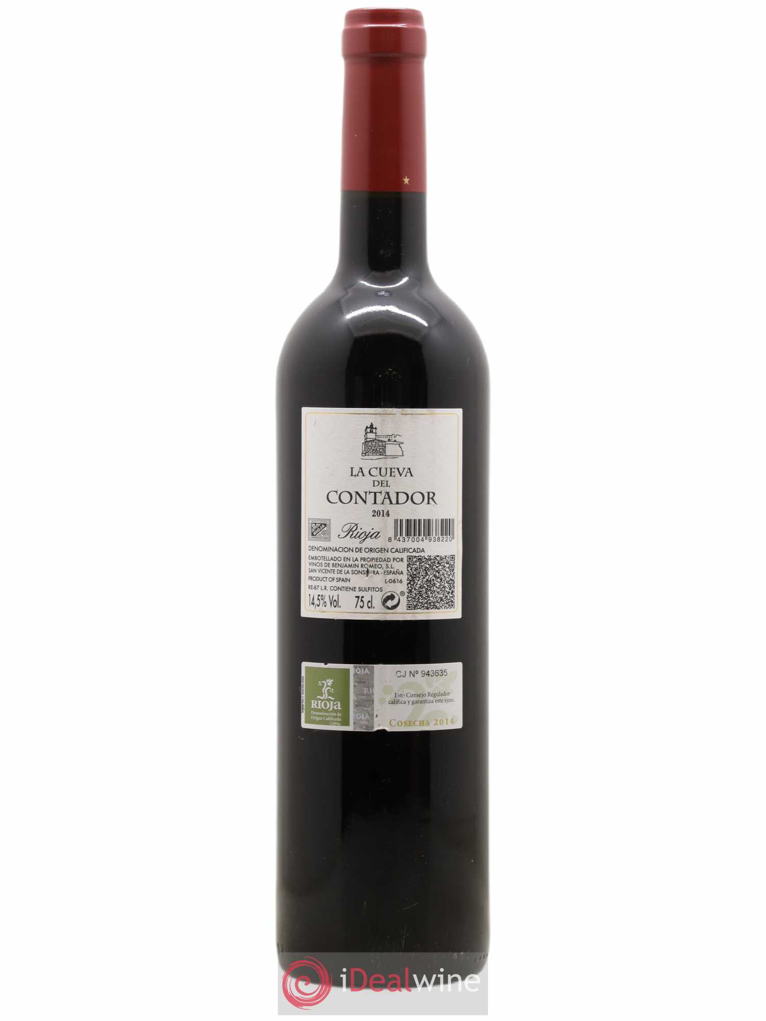 Rioja DOCA La Cueva del Contador Bodega Contador - Benjamin Romeo 2014 - Lot de 1 bouteille - 1