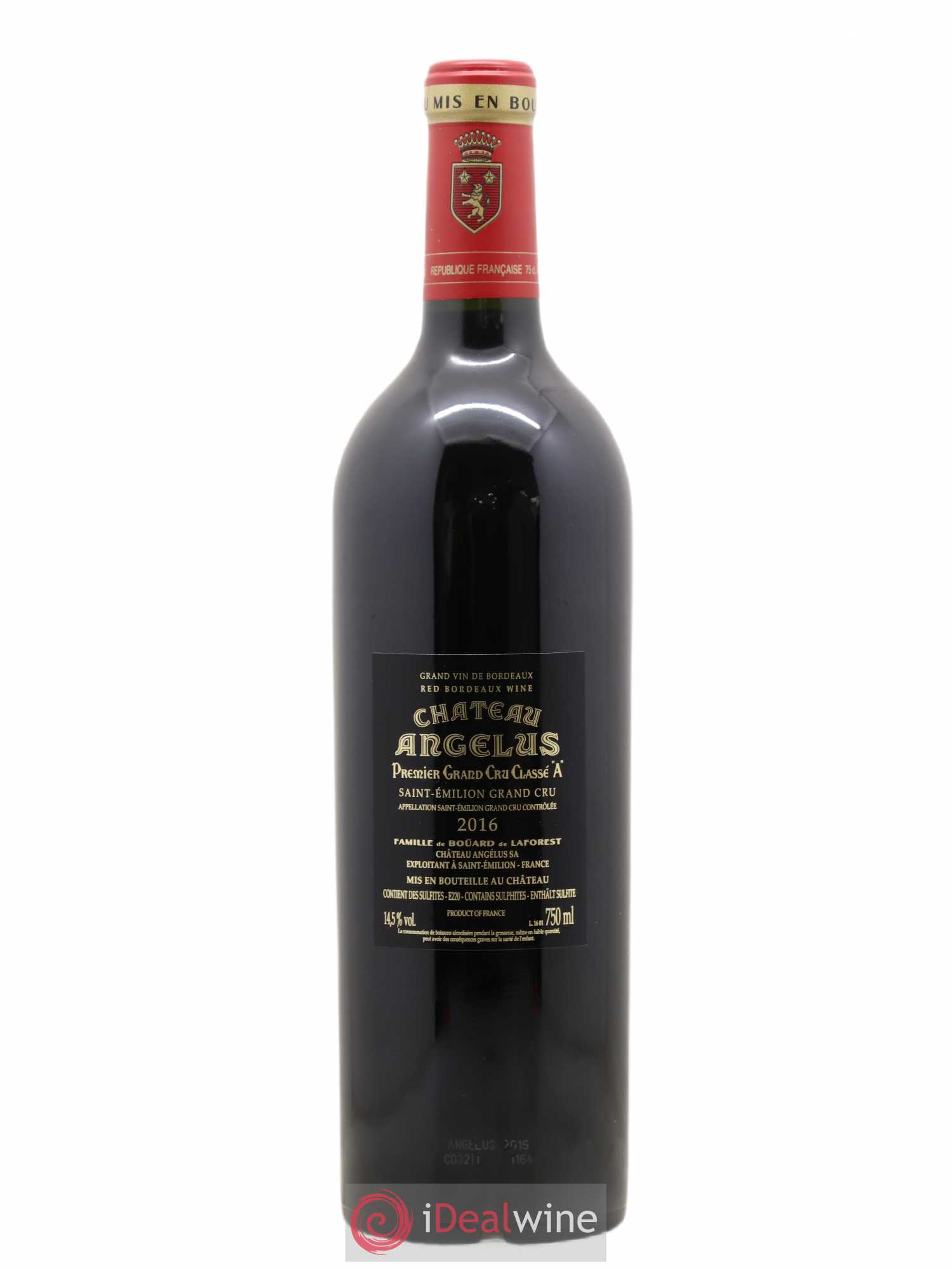 Château Angélus 1er Grand Cru Classé A 2016 - Lot de 1 bouteille - 1