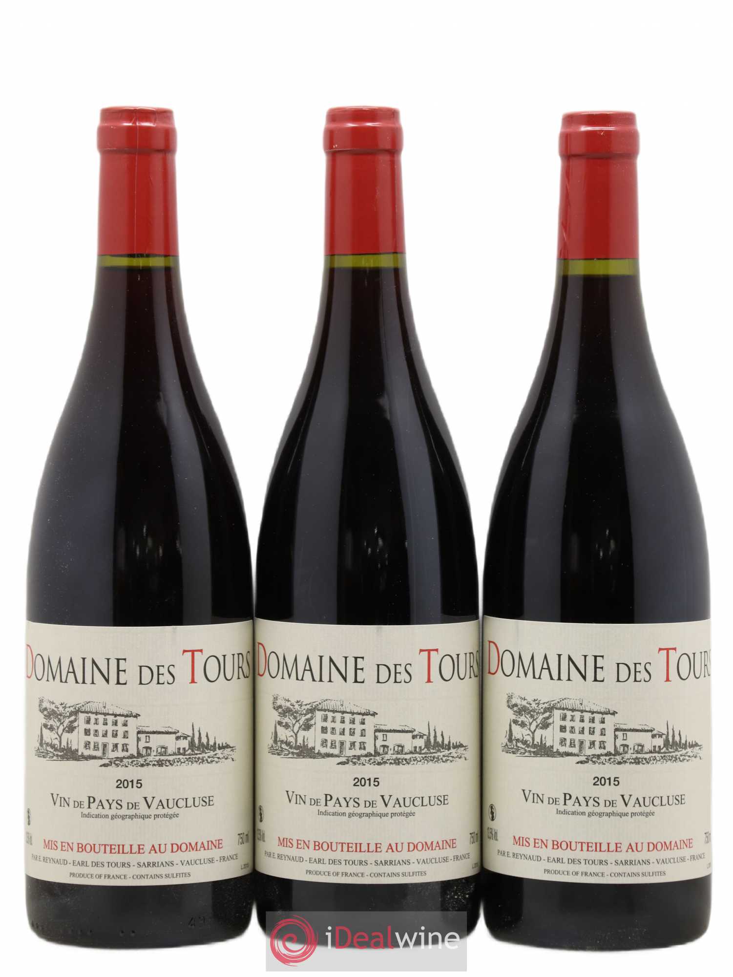Vaucluse (Vin de Pays de Vaucluse) Domaine des Tours Emmanuel Reynaud 2015 - Lot de 3 bouteilles - 0