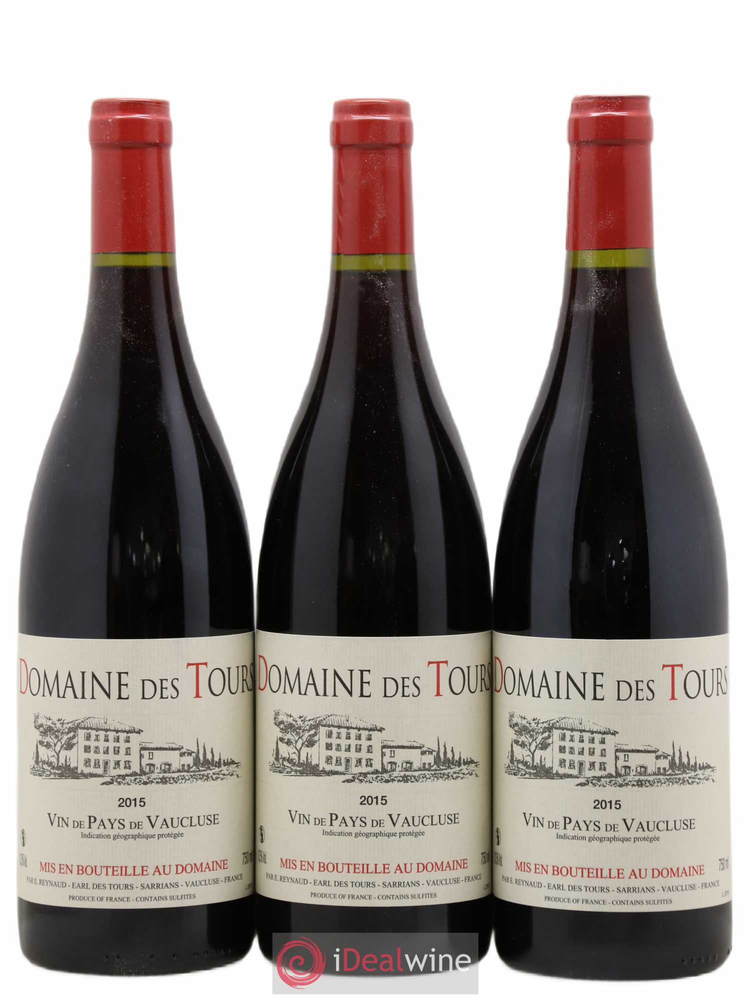 Vaucluse (Vin de Pays de Vaucluse) Domaine des Tours Emmanuel Reynaud 2015 - Lot de 3 bouteilles - 0
